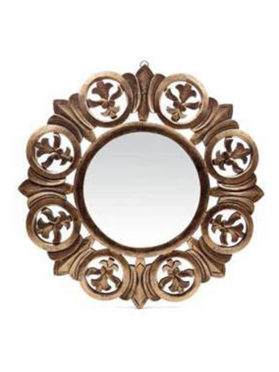 

VAS collection home Floral Patterned Wooden Frame Wall Mirror, Brown