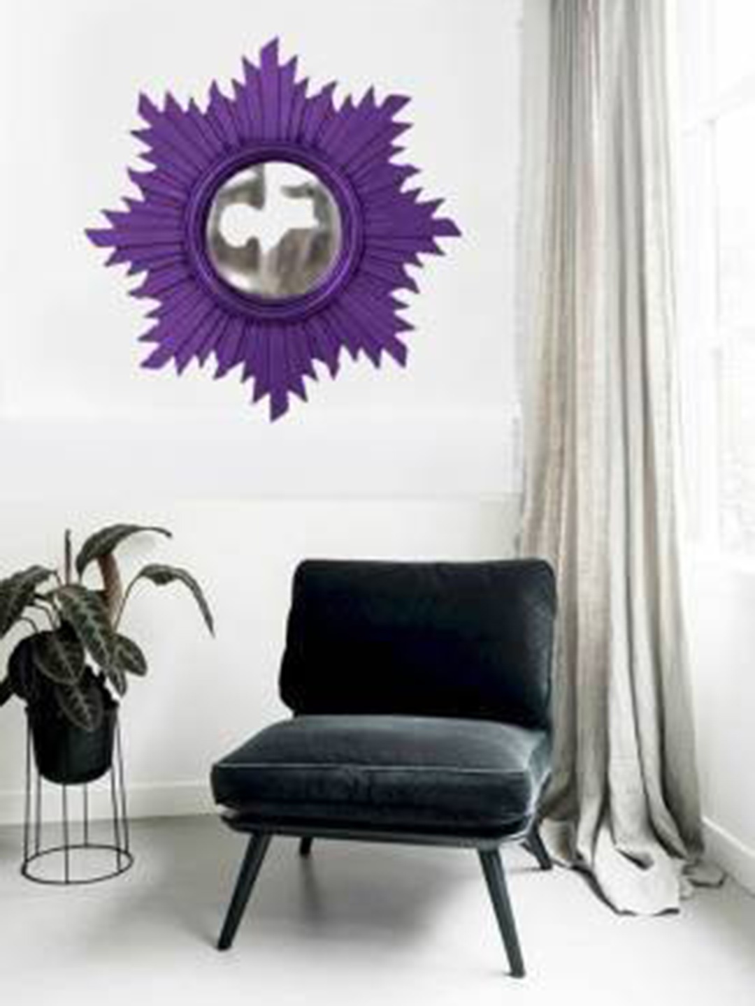 

VAS collection home Self Design Wall Mirror, Purple