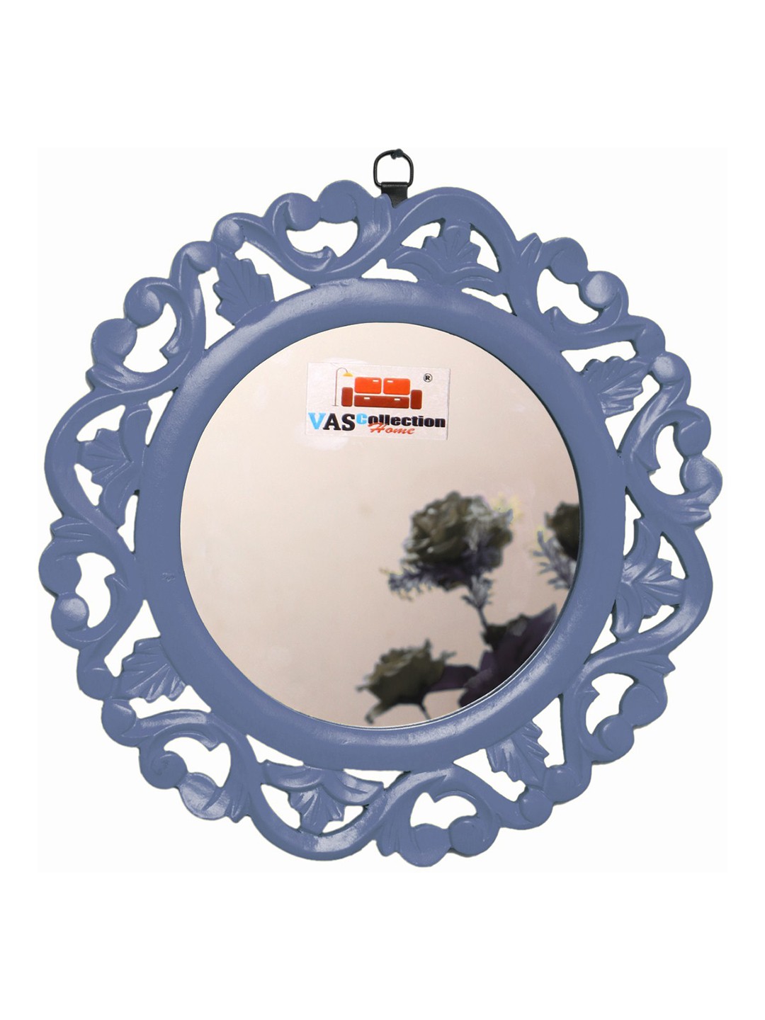 

VAS collection home Ethnic Motifs Round Shape Wall Mirror, Grey