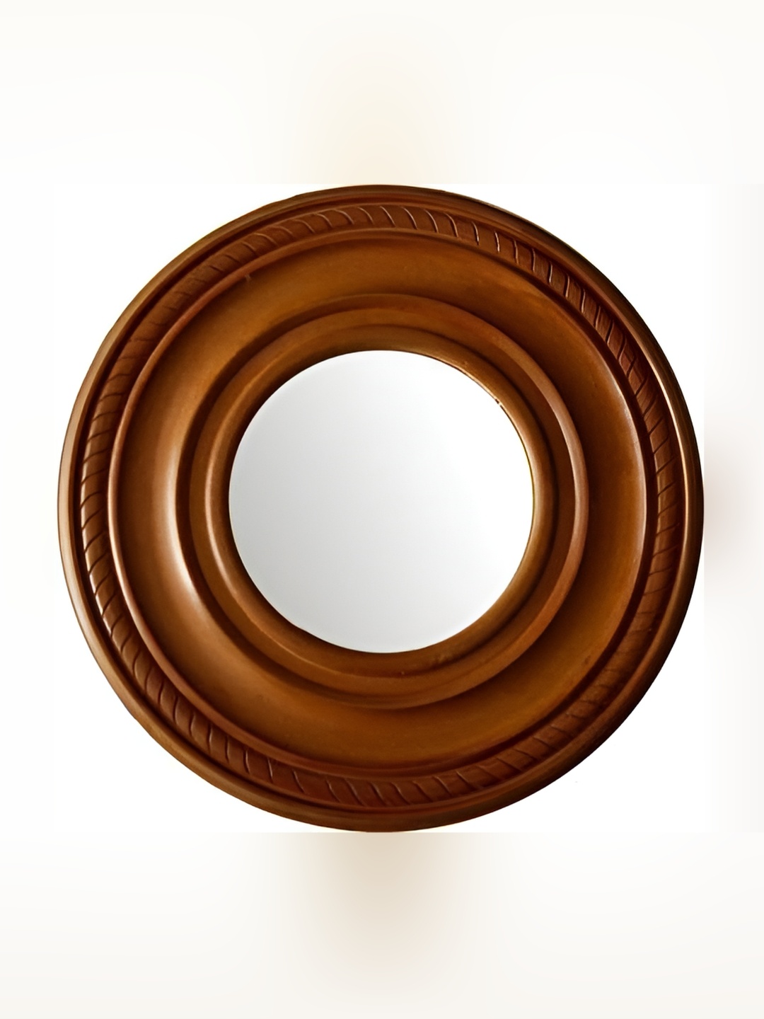 

VAS collection home Brown Round Wooden Wall Mirror