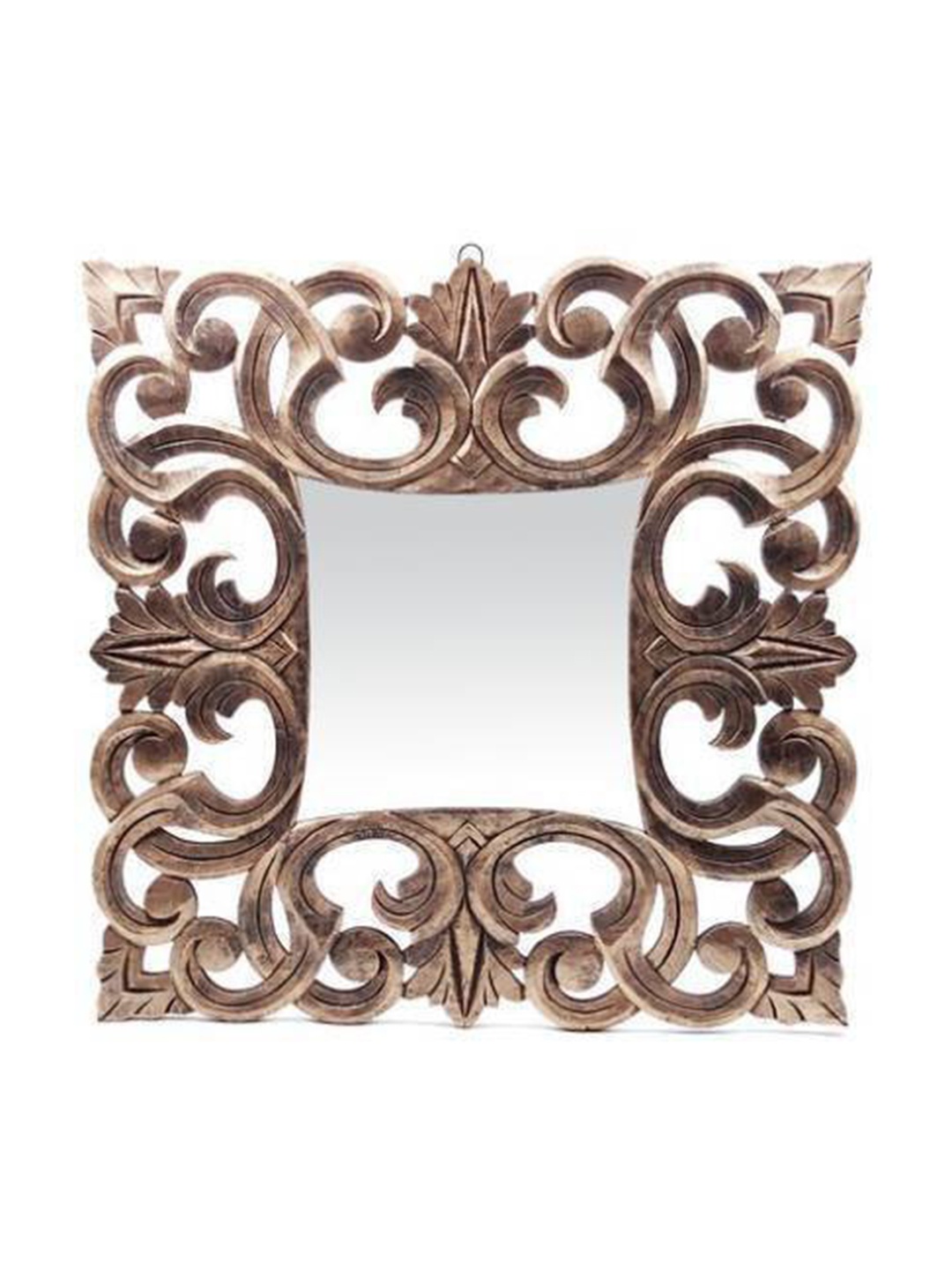 

VAS collection home Ethnic Motifs Textured Square Wall Mirror, Bronze