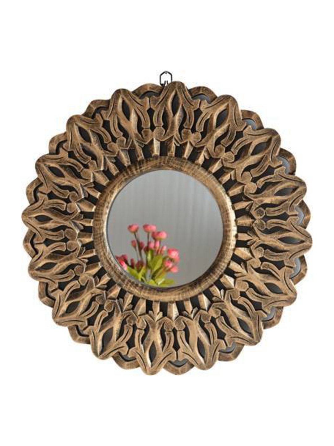

VAS collection home Patterned Wooden Wall Mirror, Brown