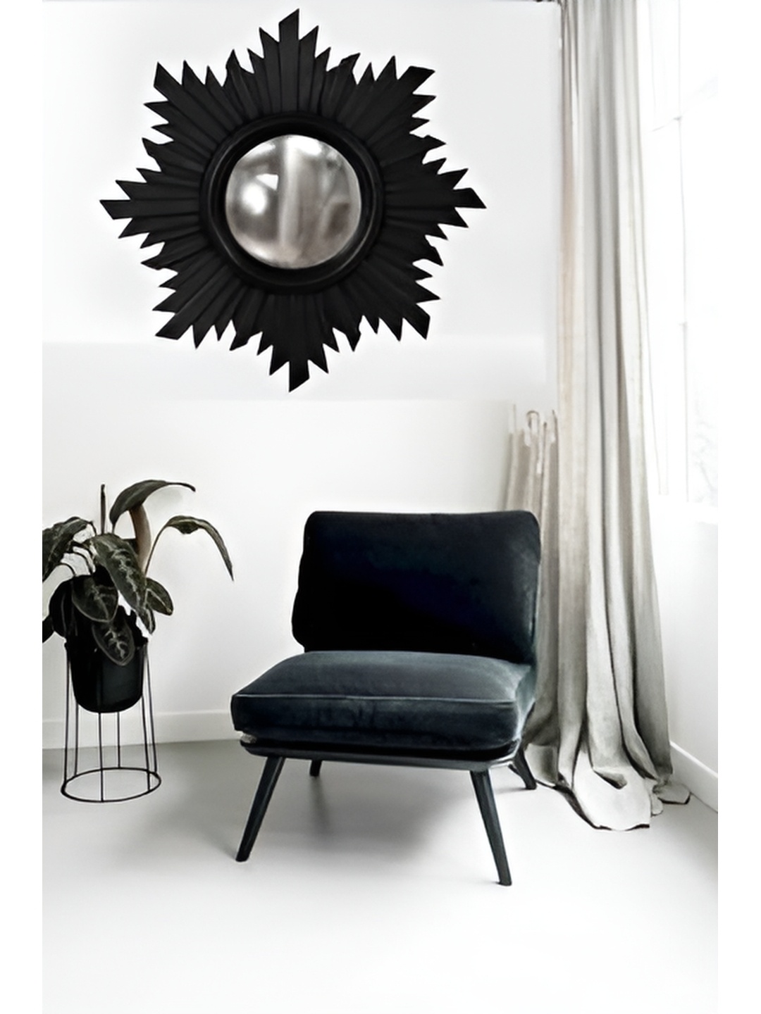 

VAS collection home Patterned Wooden Wall Mirror, Black