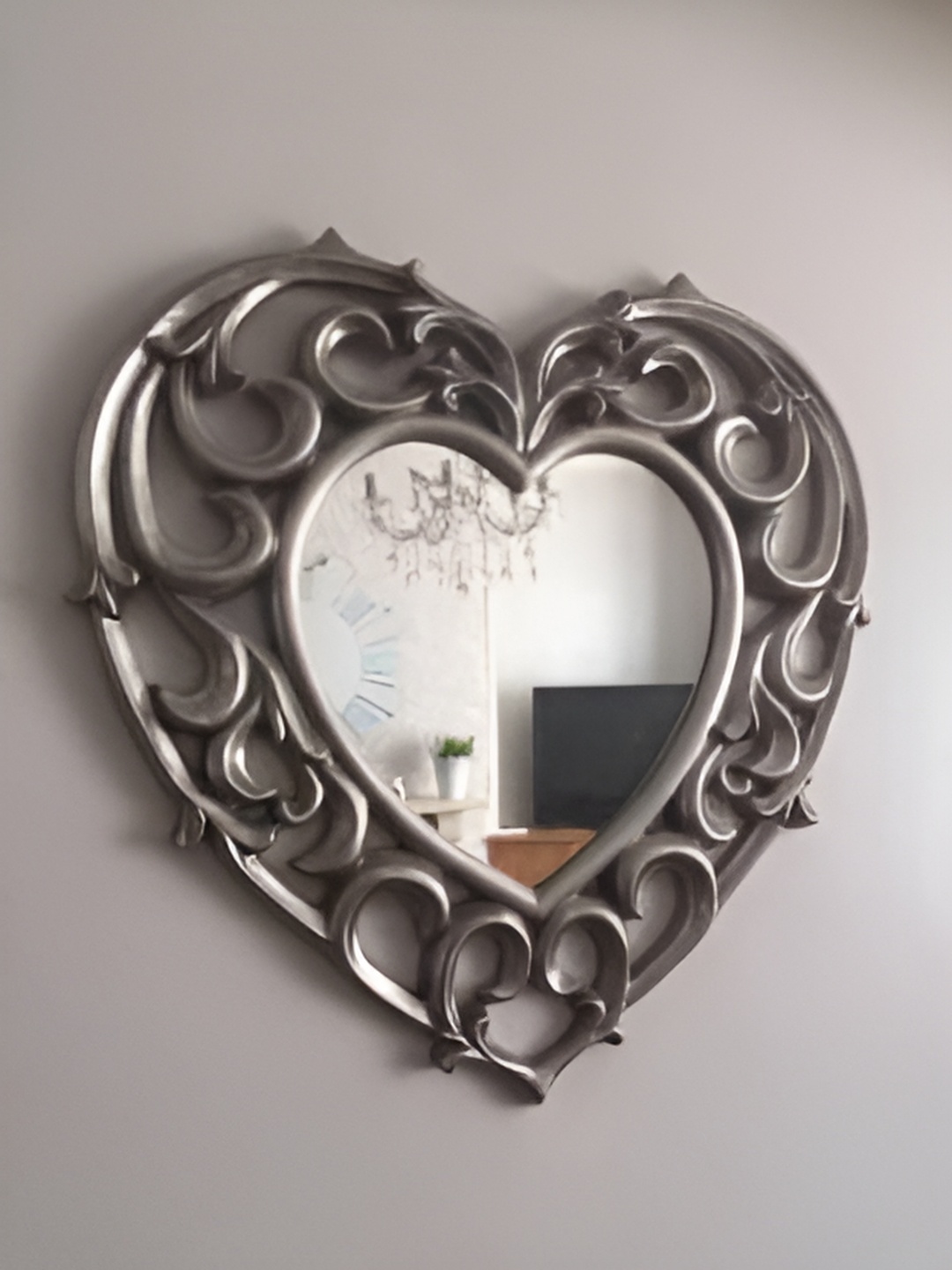 

VAS collection home Grey Ethnic Motifs Patterned Wooden Wall Mirror