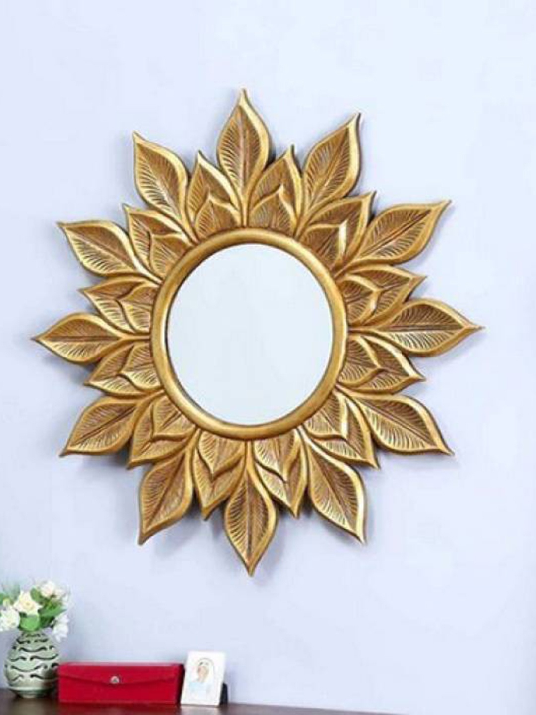 

VAS collection home Textured Wooden Wall Mirrors, Gold