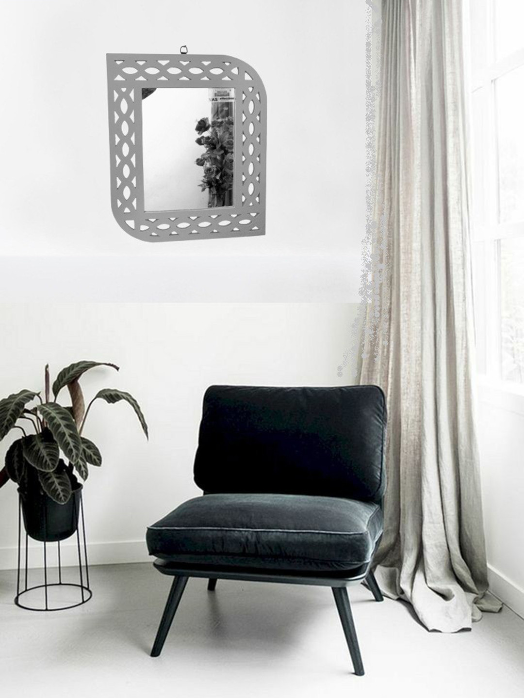 

VAS collection home Grey Textured Wooden Wall Mirrors