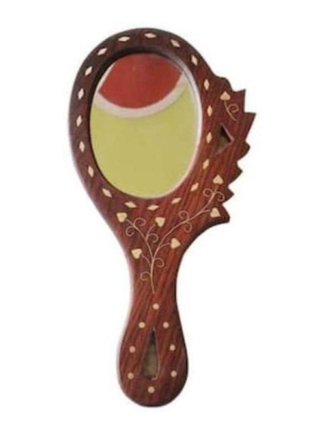 

VAS collection home Brown Wall Self Design Wooden Mirror Frame