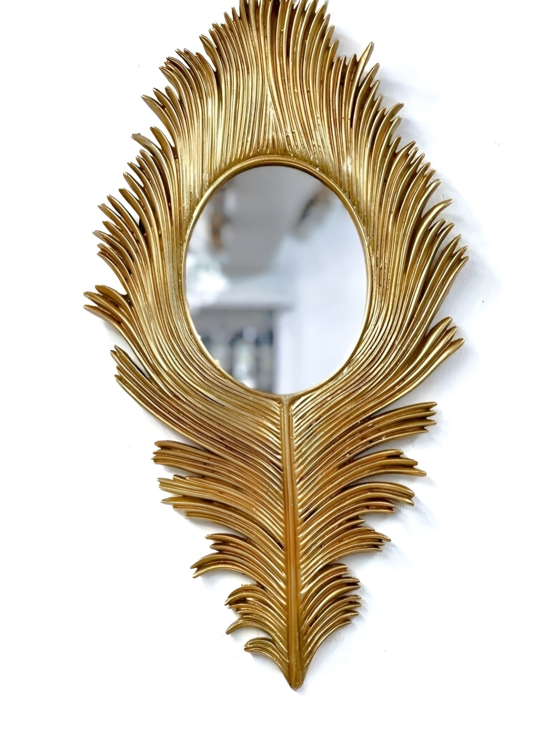 

VAS collection home Brown Wooden Wall Mirror, Gold
