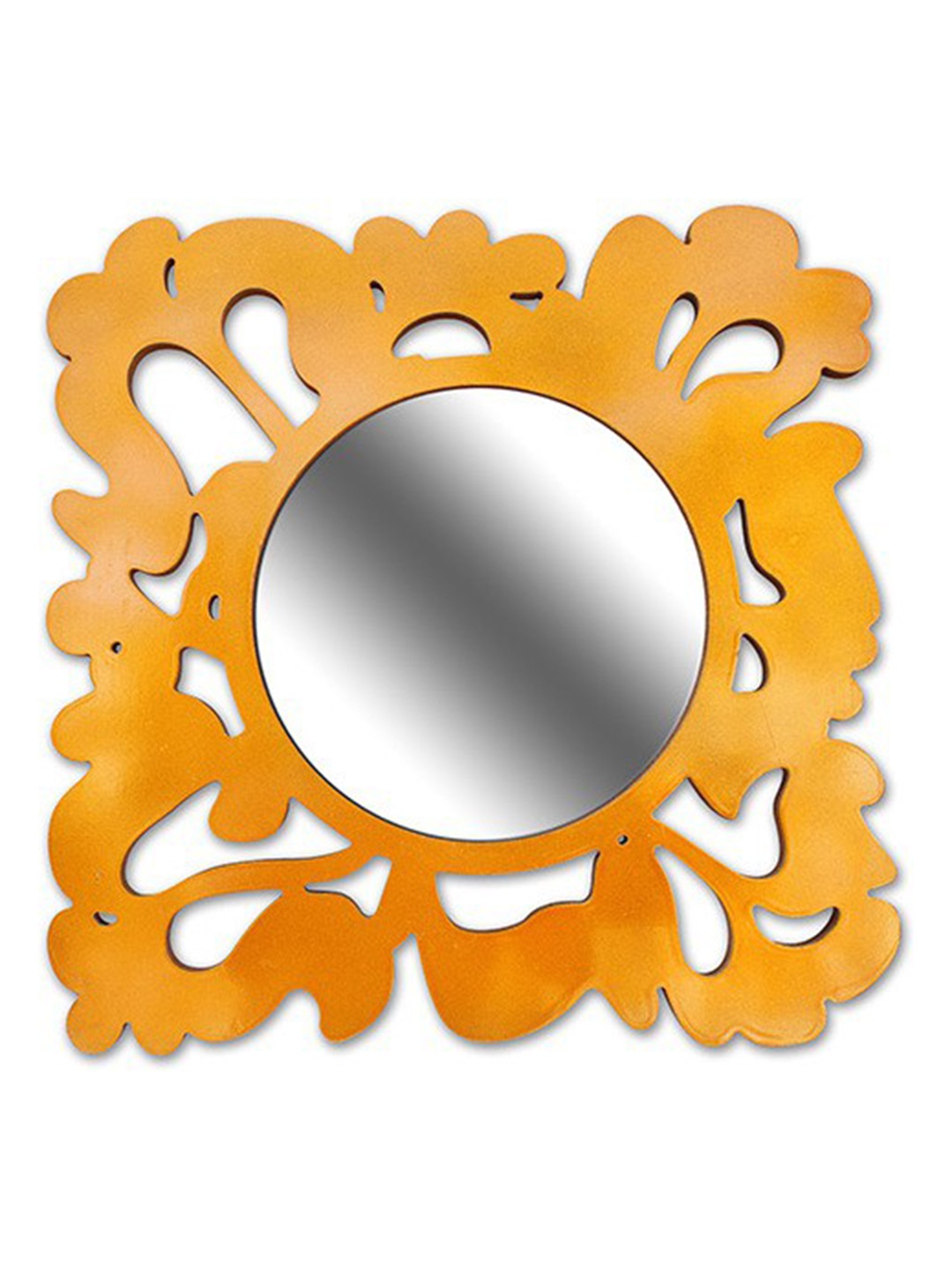 

VAS collection home Yellow Texture Wooden Wall Mirror