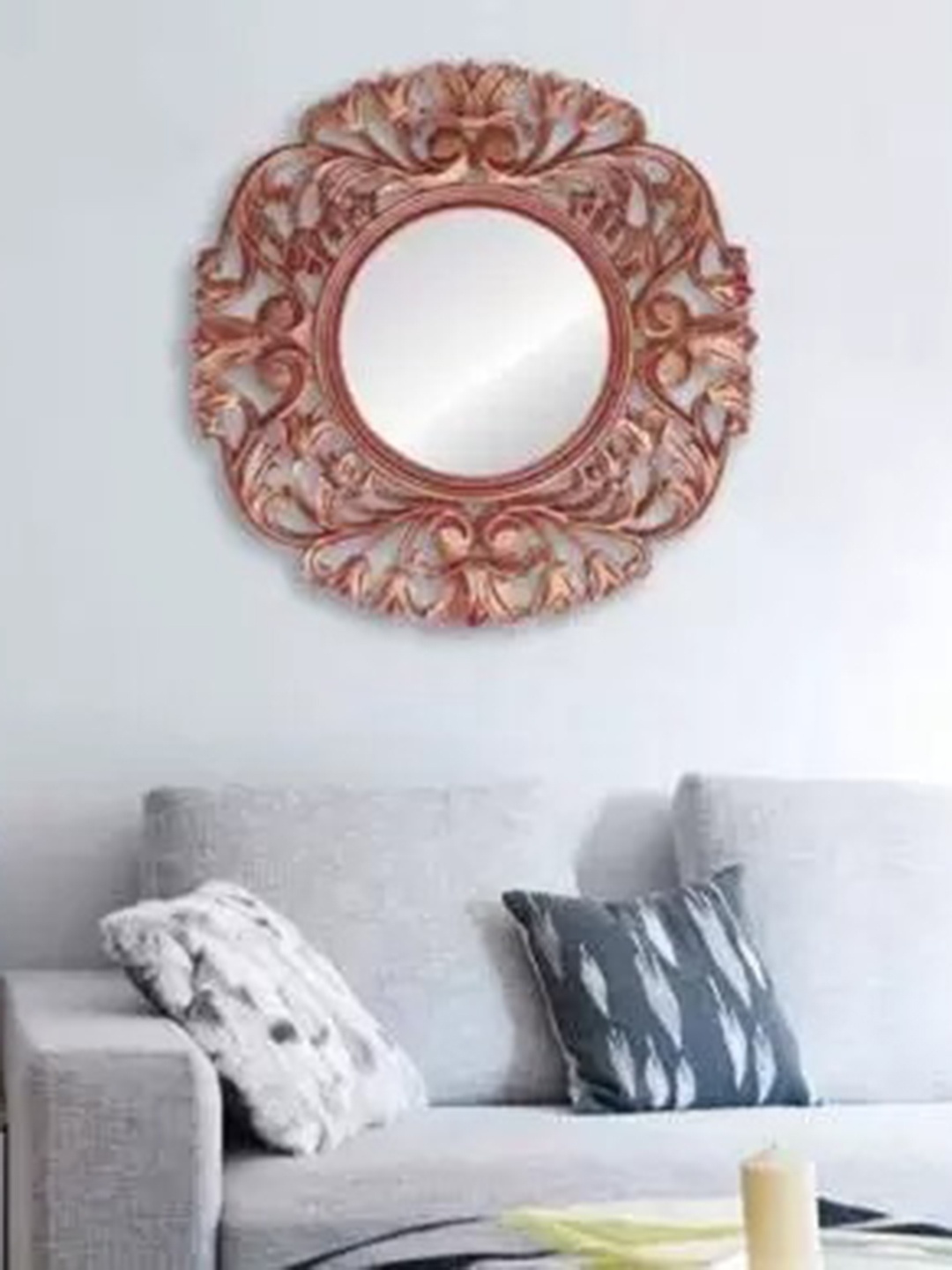 

VAS collection home Textured Wooden Wall Mirrors, Copper