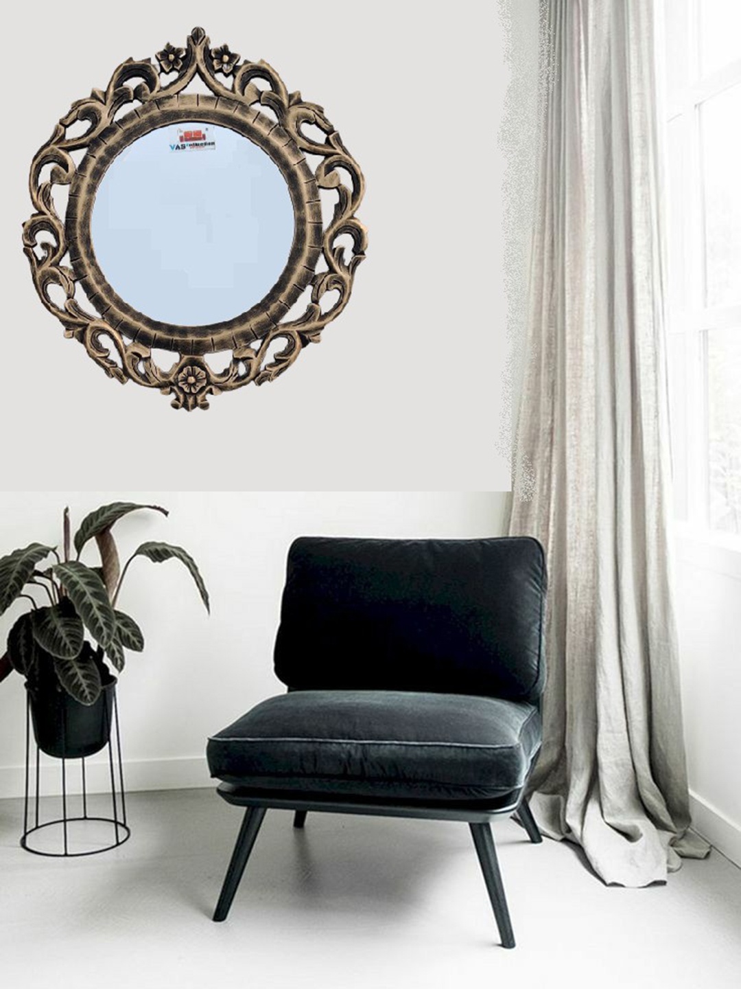 

VAS collection home Brown Wood Round Wall Mirrors
