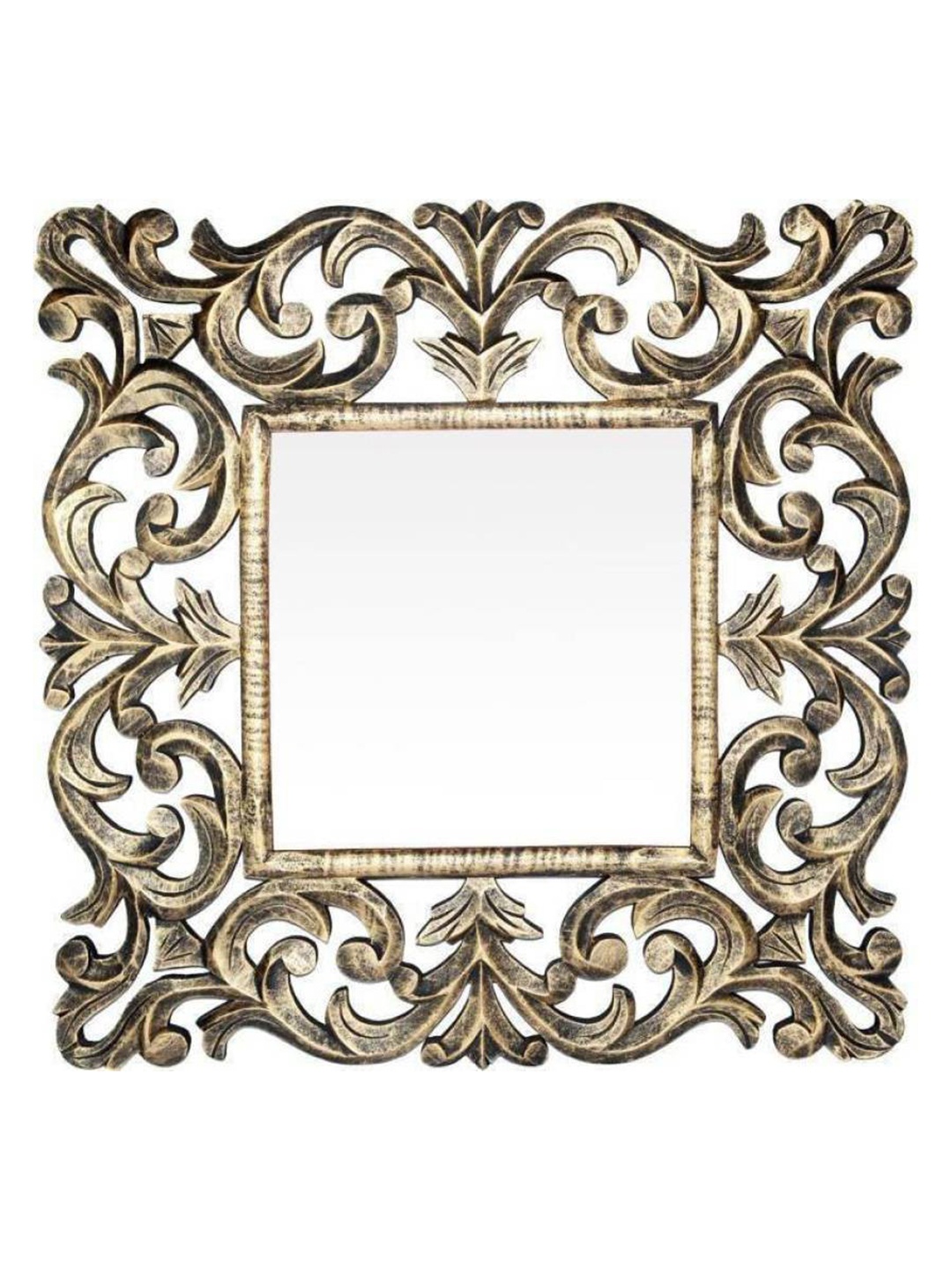 

VAS collection home Wall Textured MDF Wall Mirror, Gold