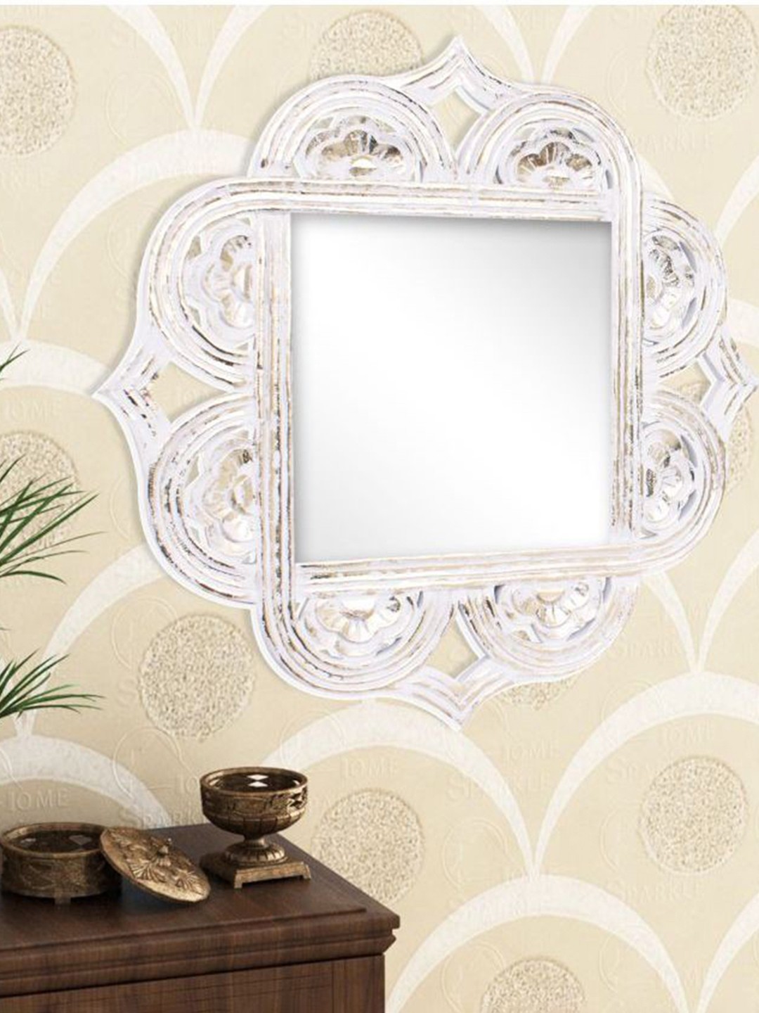 

VAS collection home Pink Textured Wooden Wall Mirrors