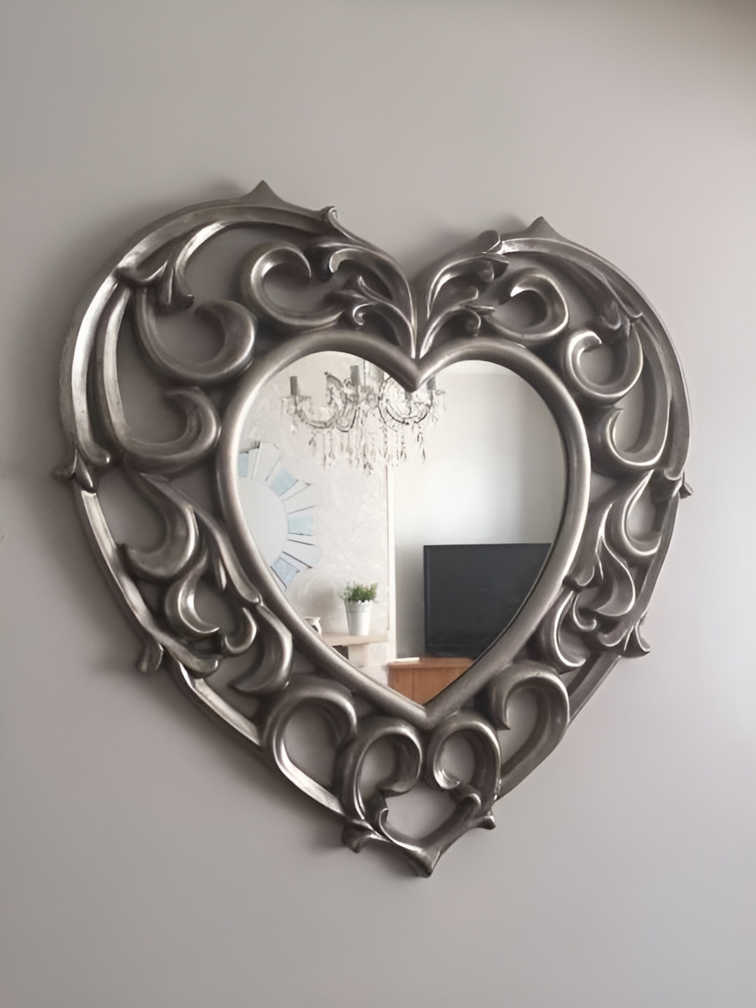 

VAS collection home Black Textured Heart Mirror