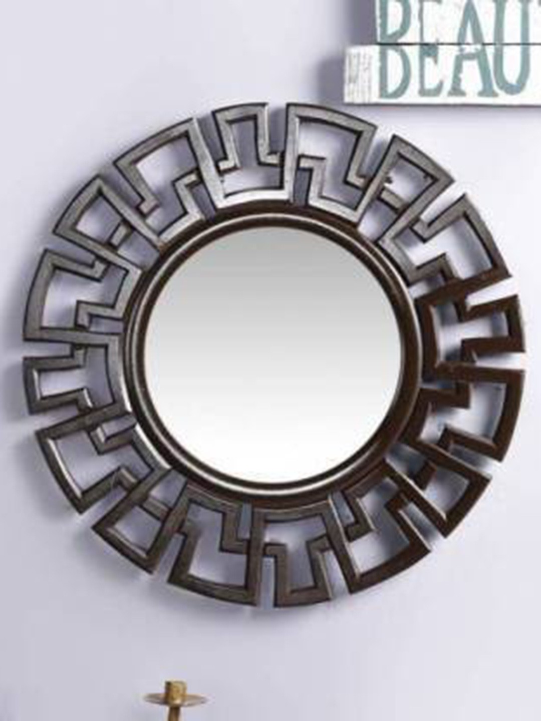 

VAS collection home Black Textured Wooden Wall Mirror