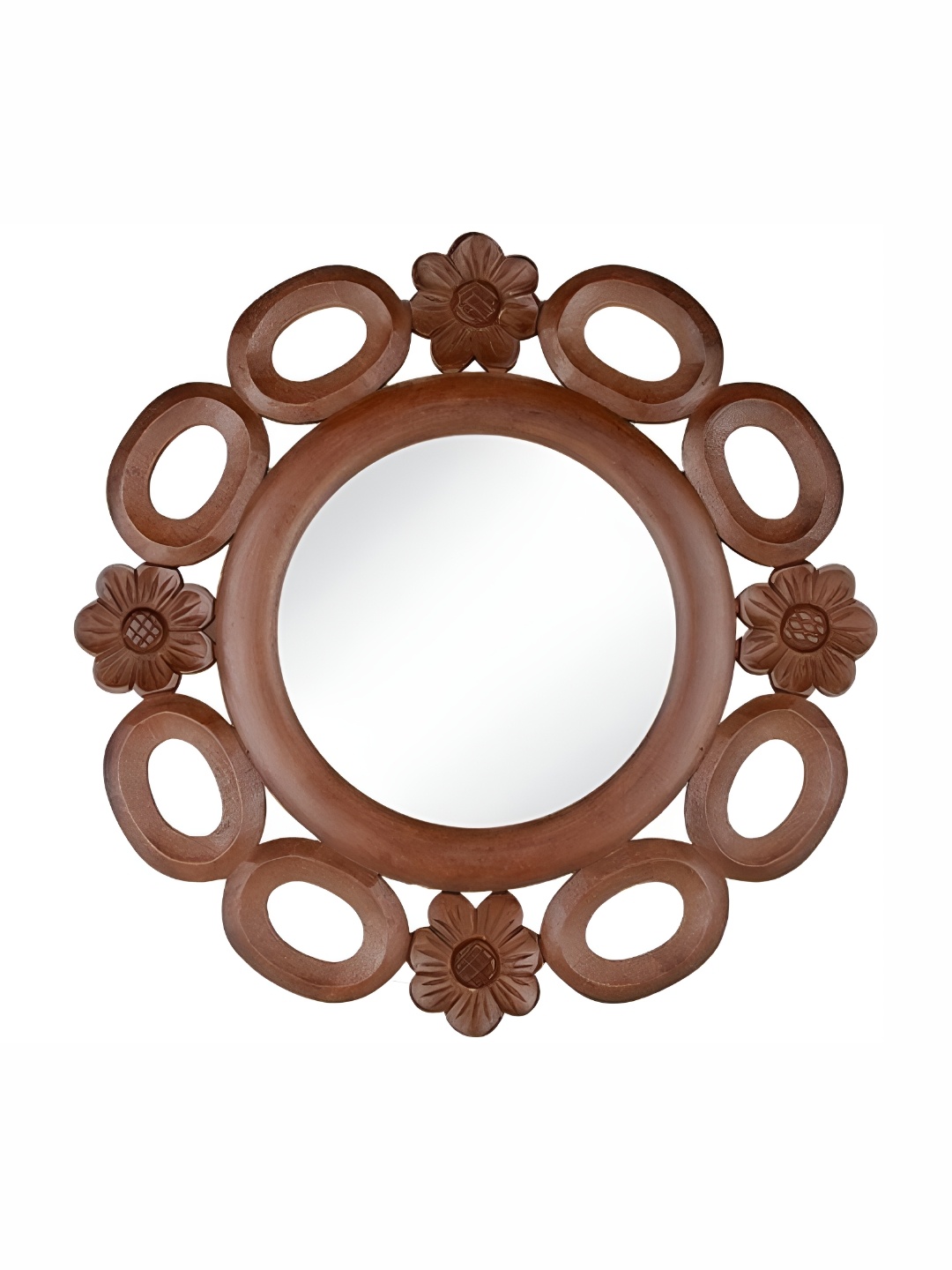 

VAS collection home Brown Round Shape Wall Decor Mirror