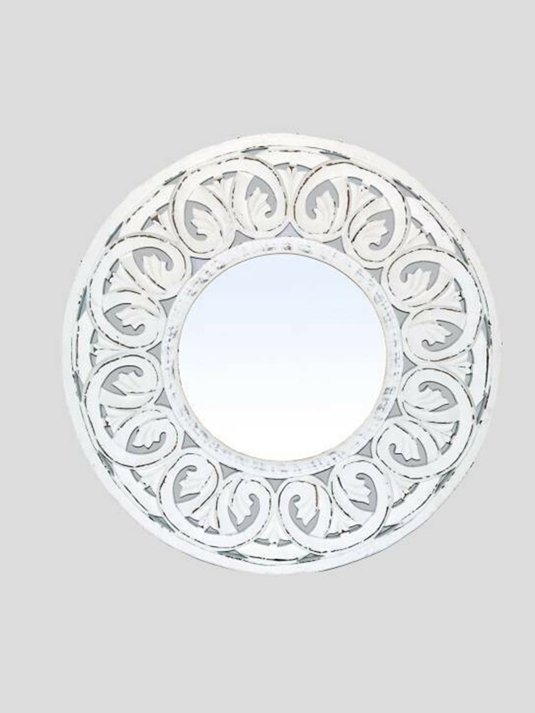 

VAS collection home White Self Design Wooden Wall Mirror
