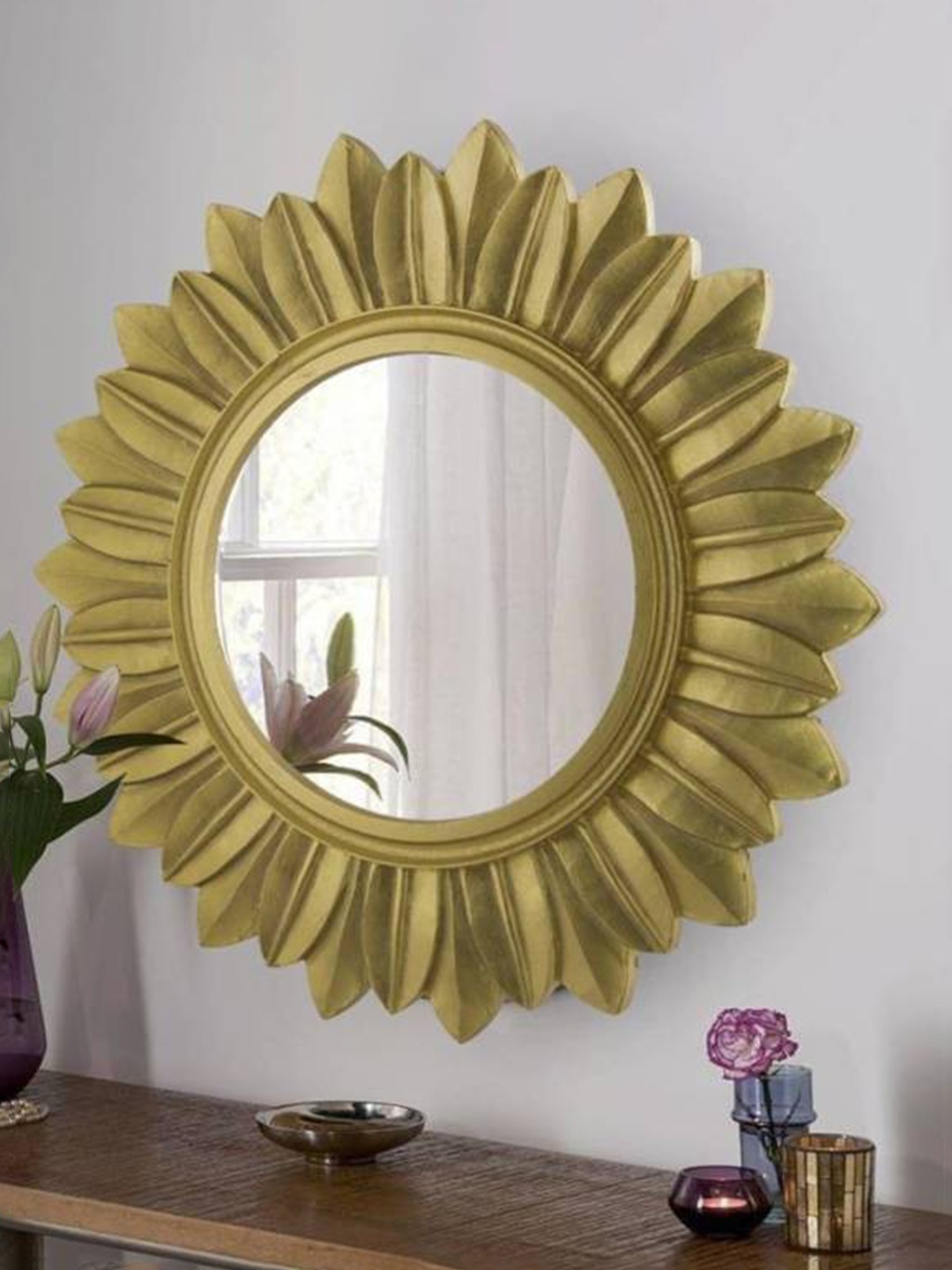 

VAS collection home Green Textured Wooden Wall Mirrors