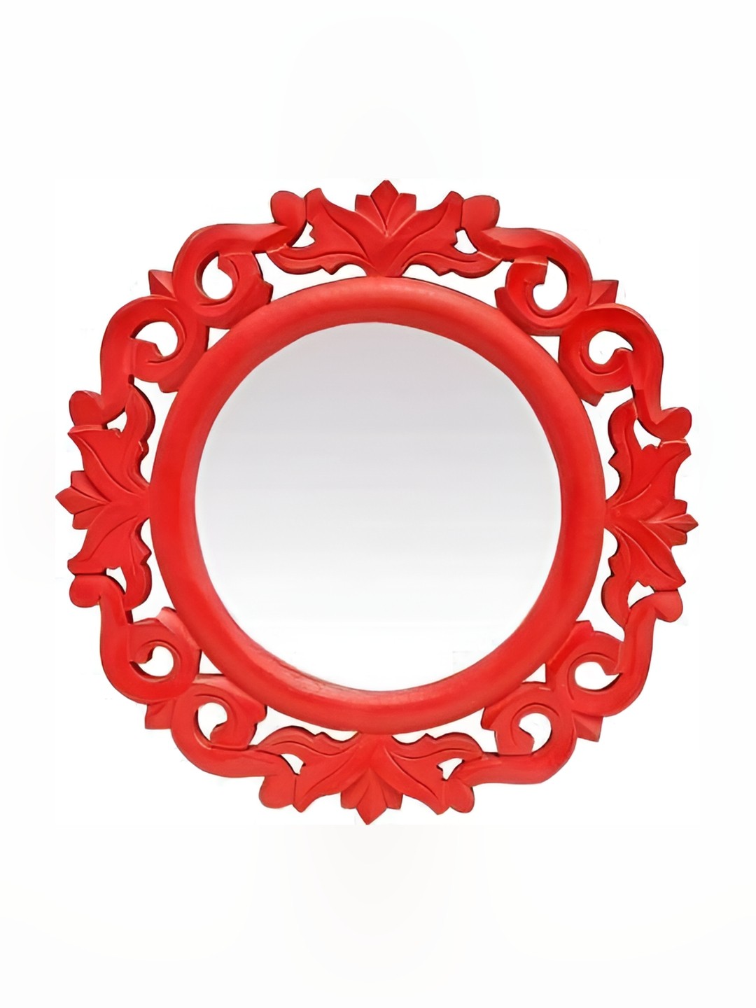 

VAS collection home Ethnic Motifs Wooden Frame Wall Mirror, Red