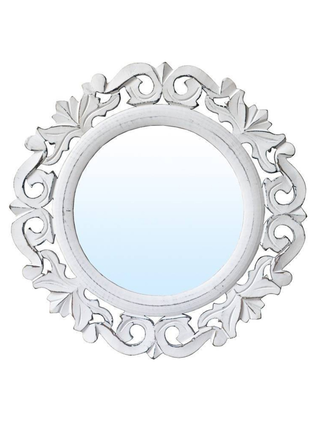 

VAS collection home Wood Round Wall Mirror, White