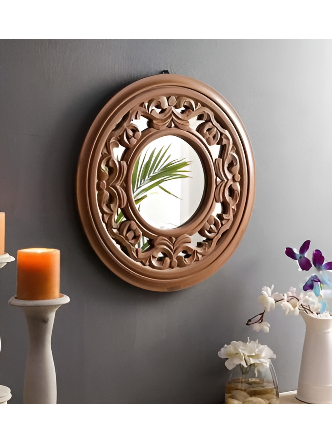 

VAS collection home Brown Wooden Mirror Frame