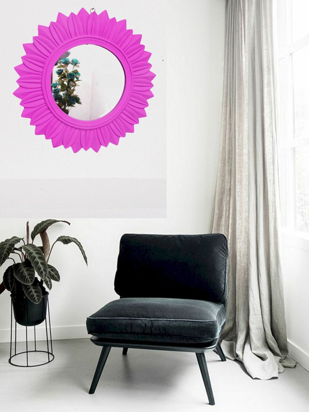 

VAS collection home Self Design MDF Wall Mirror, Purple