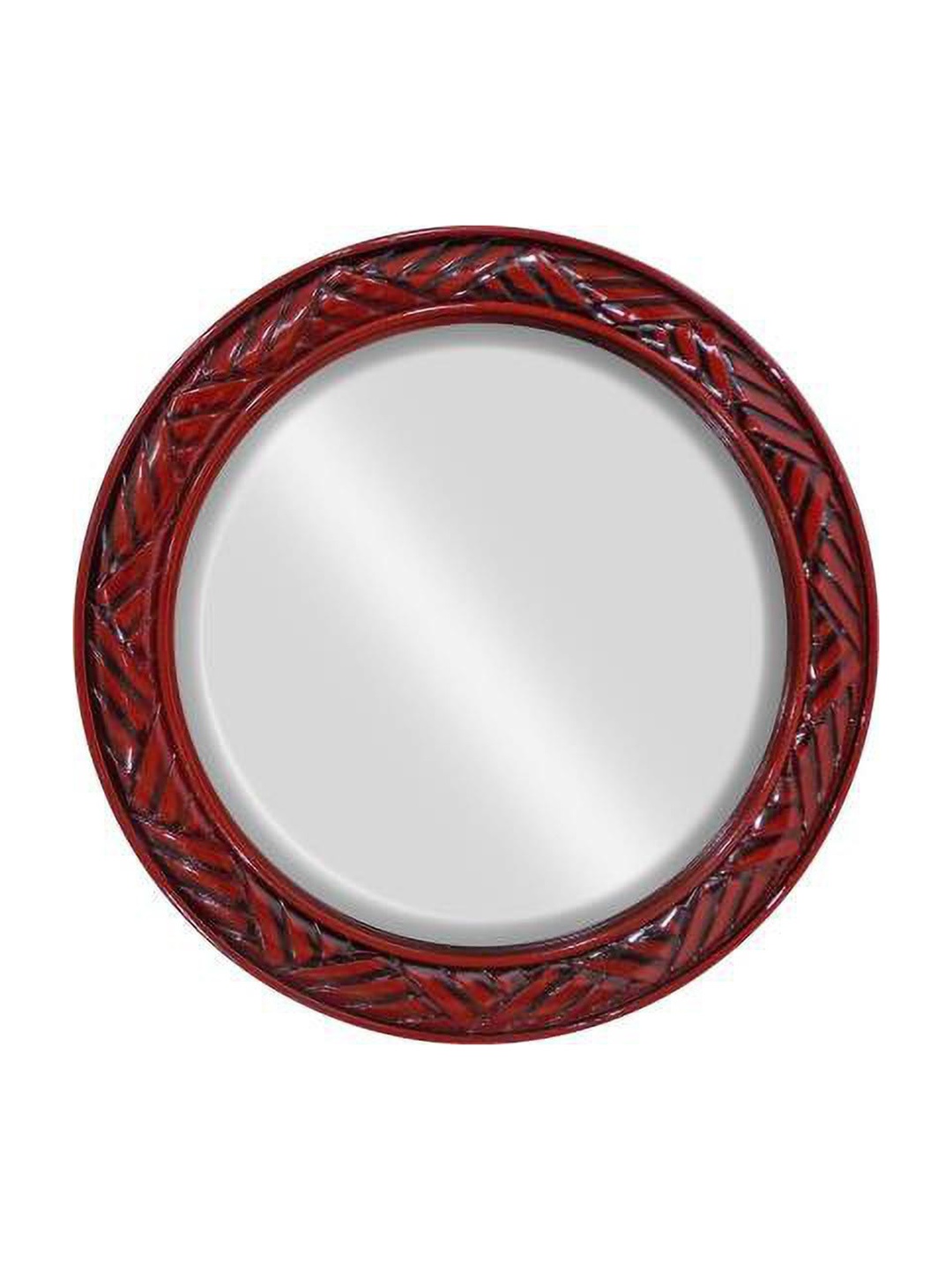 

VAS collection home Maroon Self Design Wooden Decorative Wall Mirror