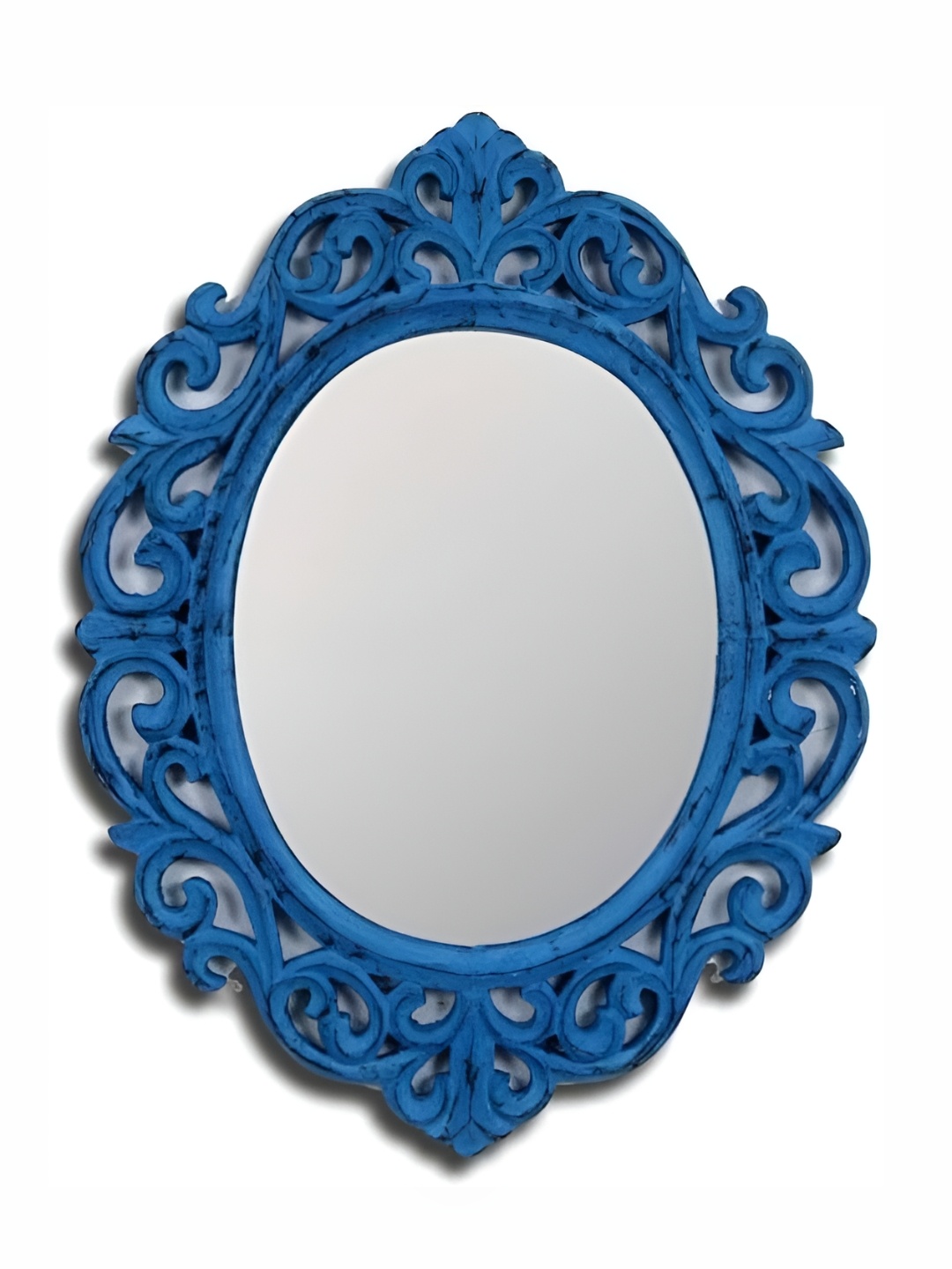 

VAS collection home Blue Textured Wooden Wall Mirrors