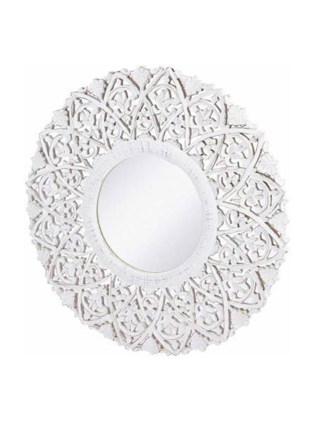 

VAS collection home Textured Wooden Wall Mirror, White