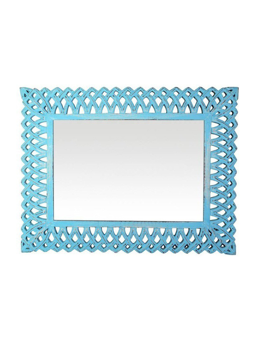 

VAS collection home Blue Square Shape Wall Decor Mirror, Multi