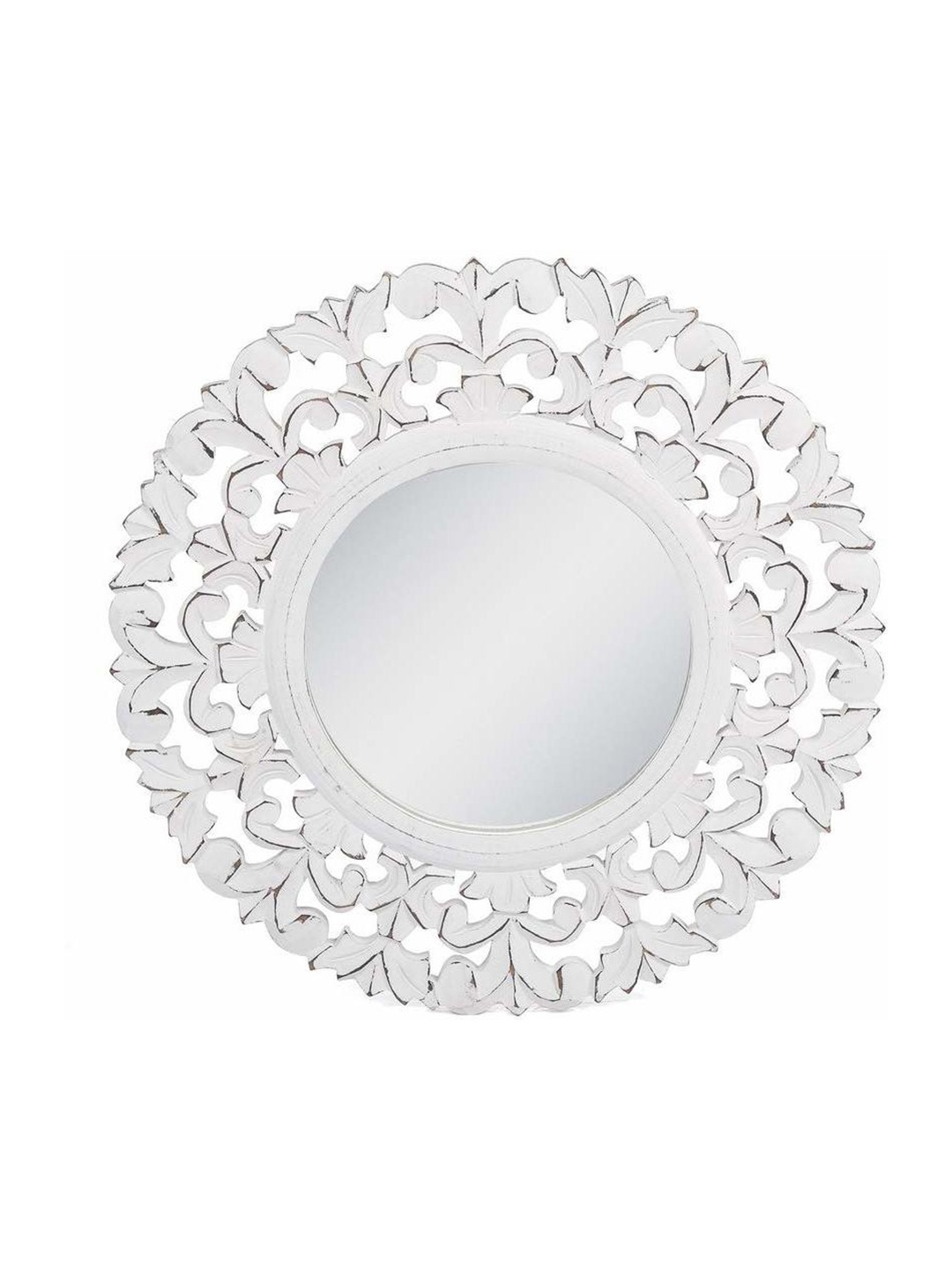 

VAS collection home Textured Round Mirror, White