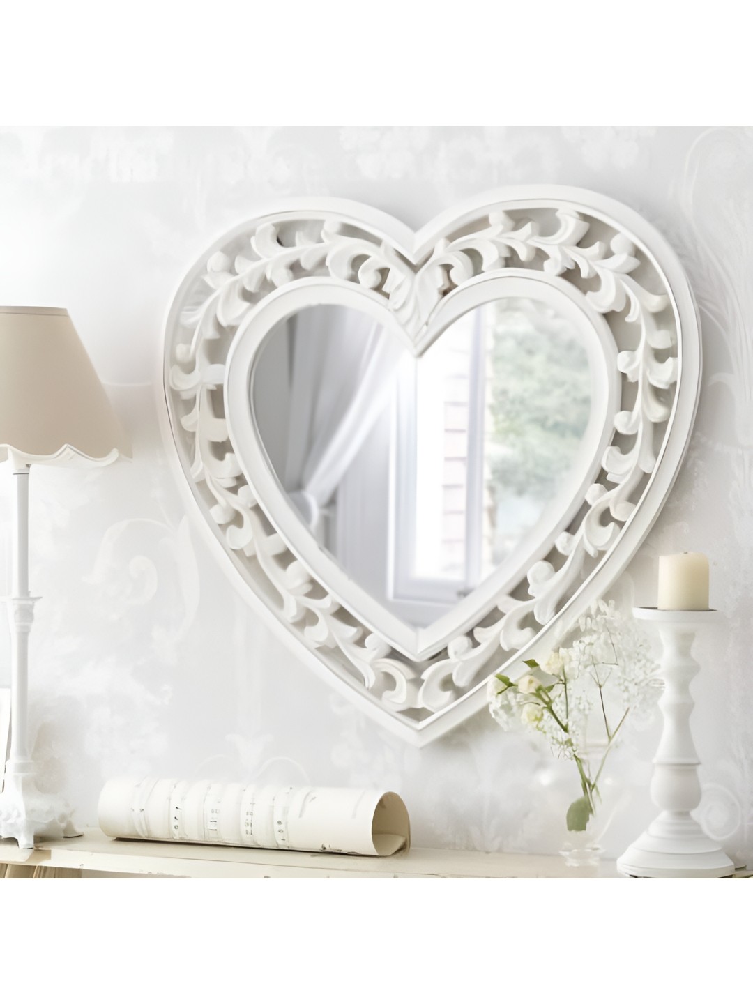 

VAS collection home White Wooden Mirror Frame