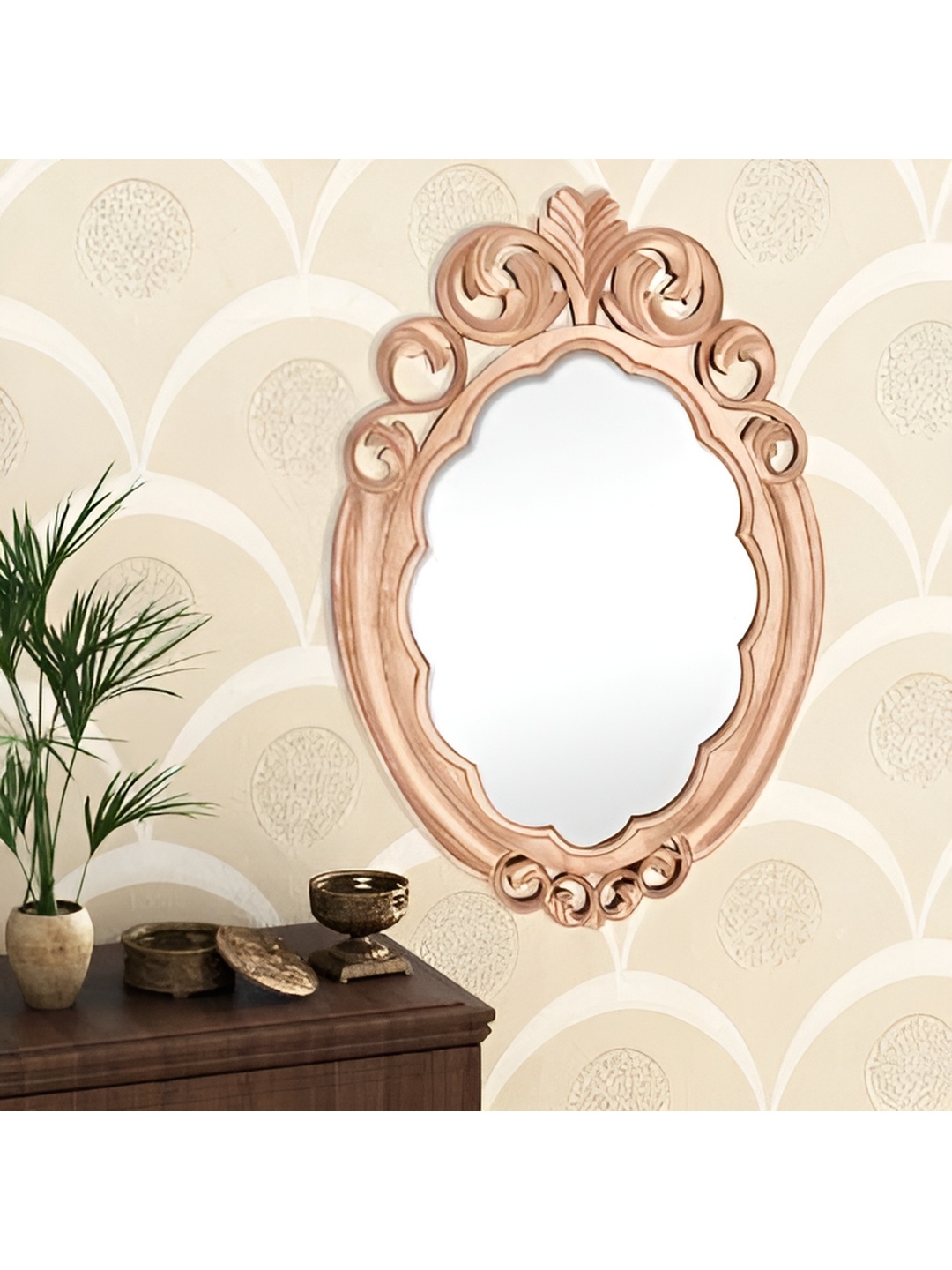 

VAS collection home Textured Oval Mirror, Gold