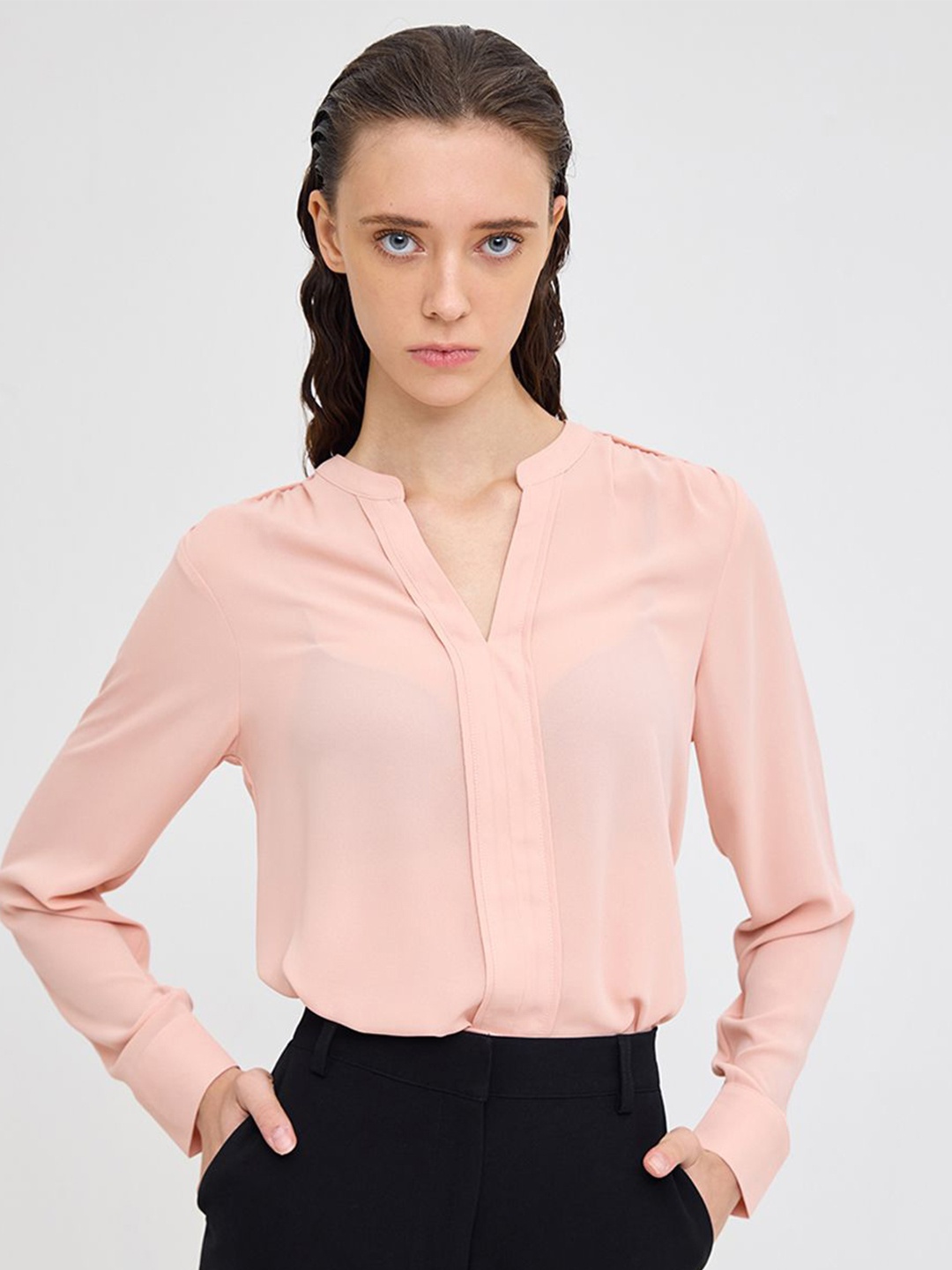 

COVER STORY Women Solid Opaque Casual Shirt, Pink