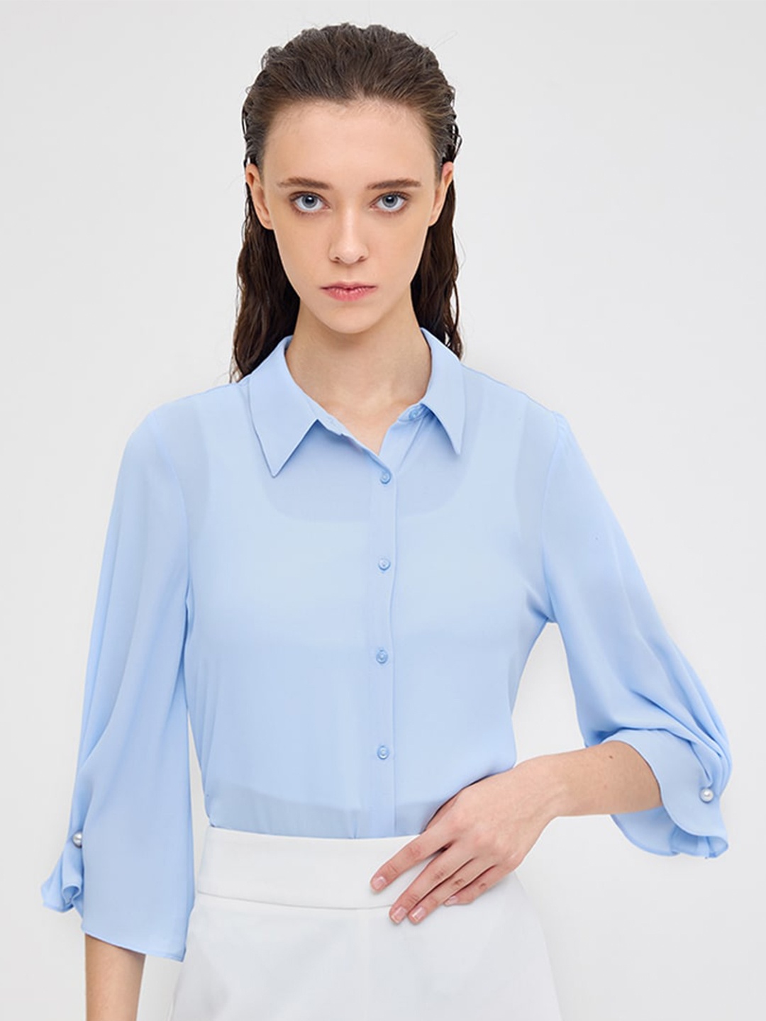 

COVER STORY Women Solid Opaque Casual Shirt, Blue