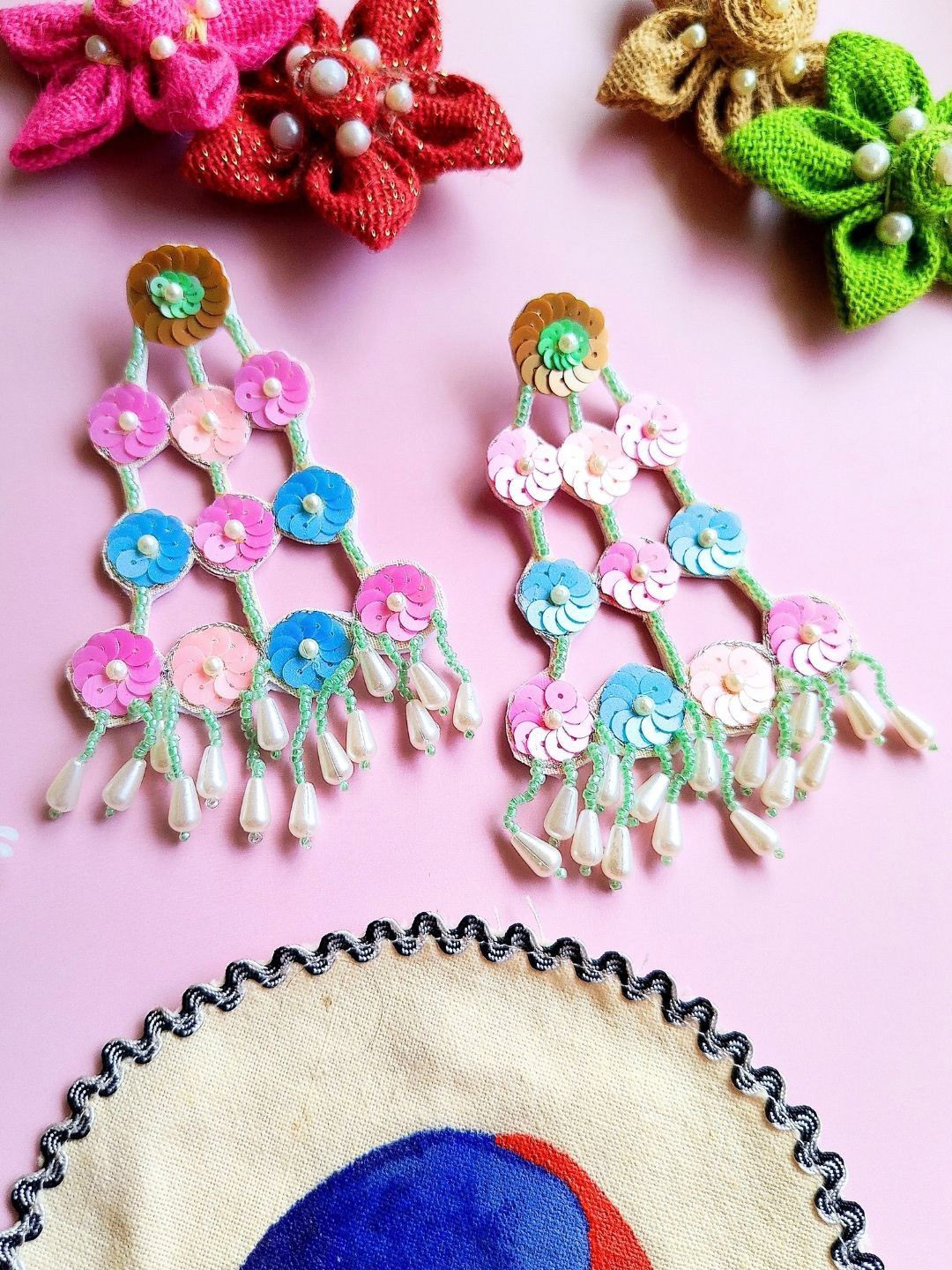 

Sangria Women Stone Beaded Earrings, Blue