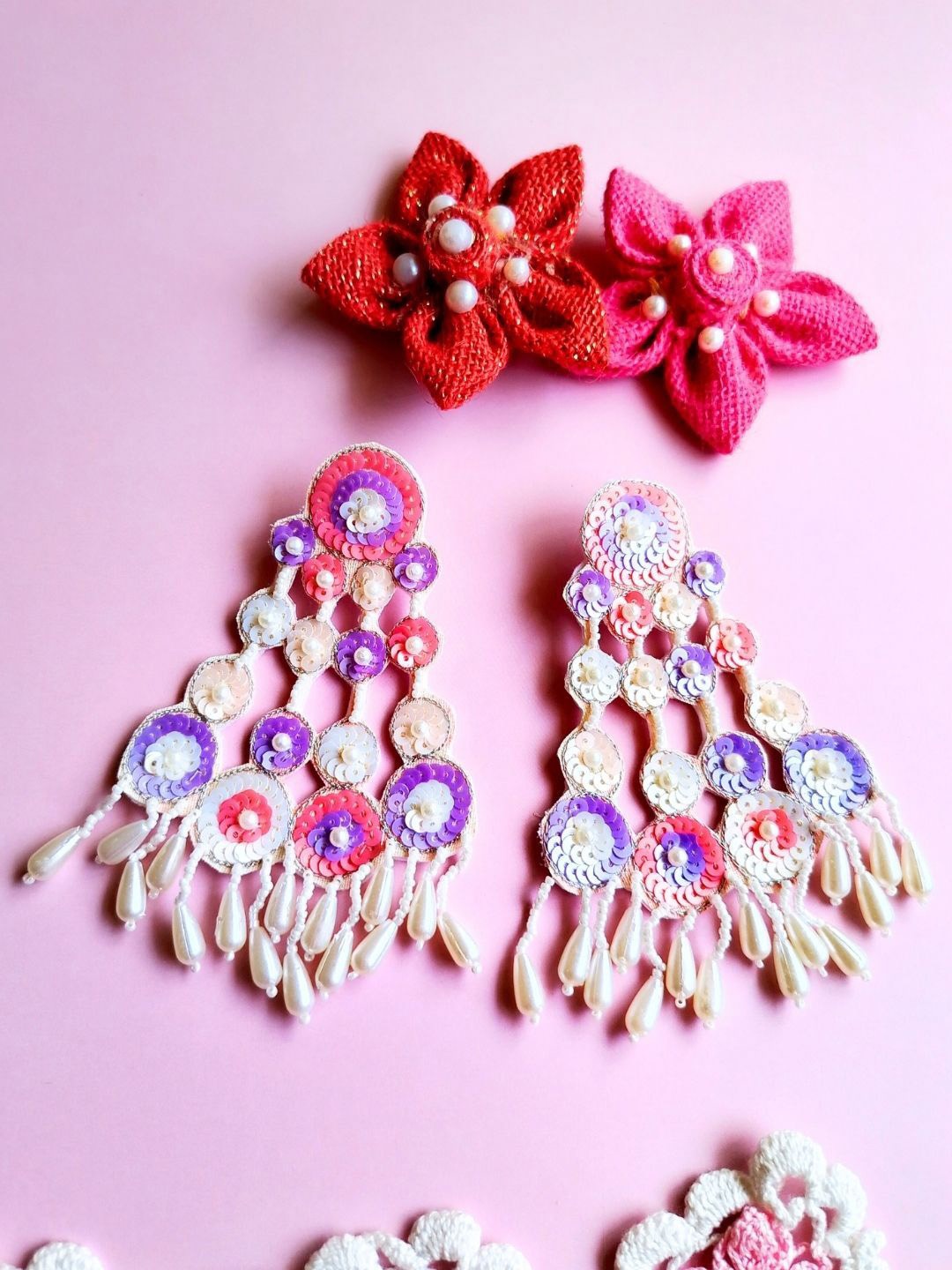 

Sangria Women Beaded Drop Earrings, Pink