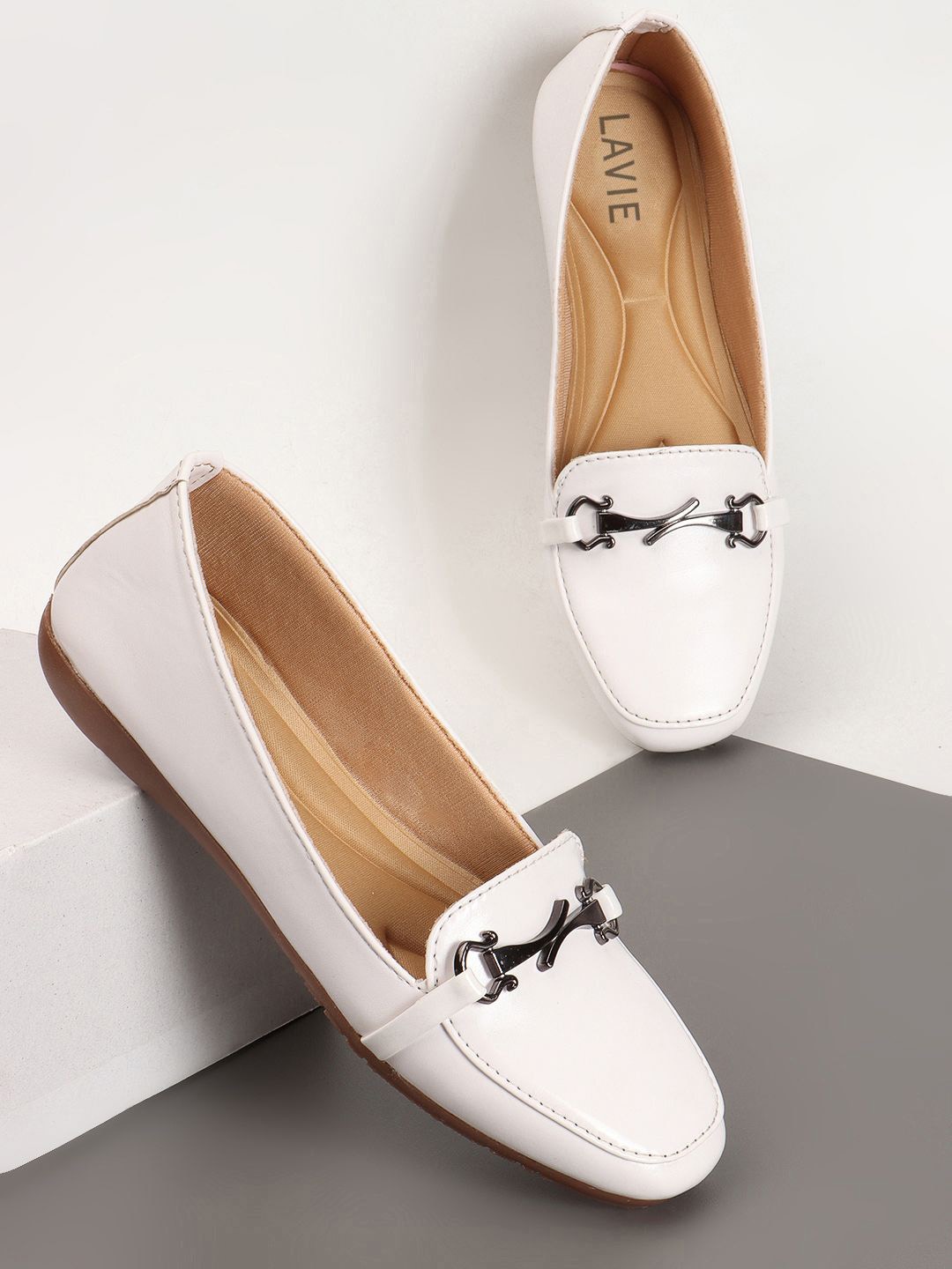 

Lavie Women Ballerinas Round Toe Flats, White
