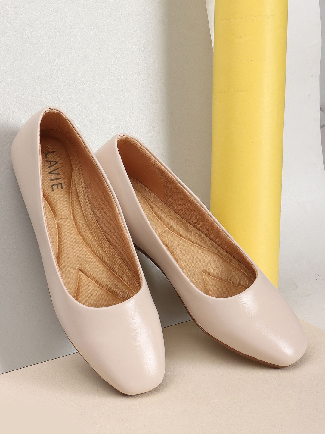 

Lavie Women Solid Ballerinas, Cream