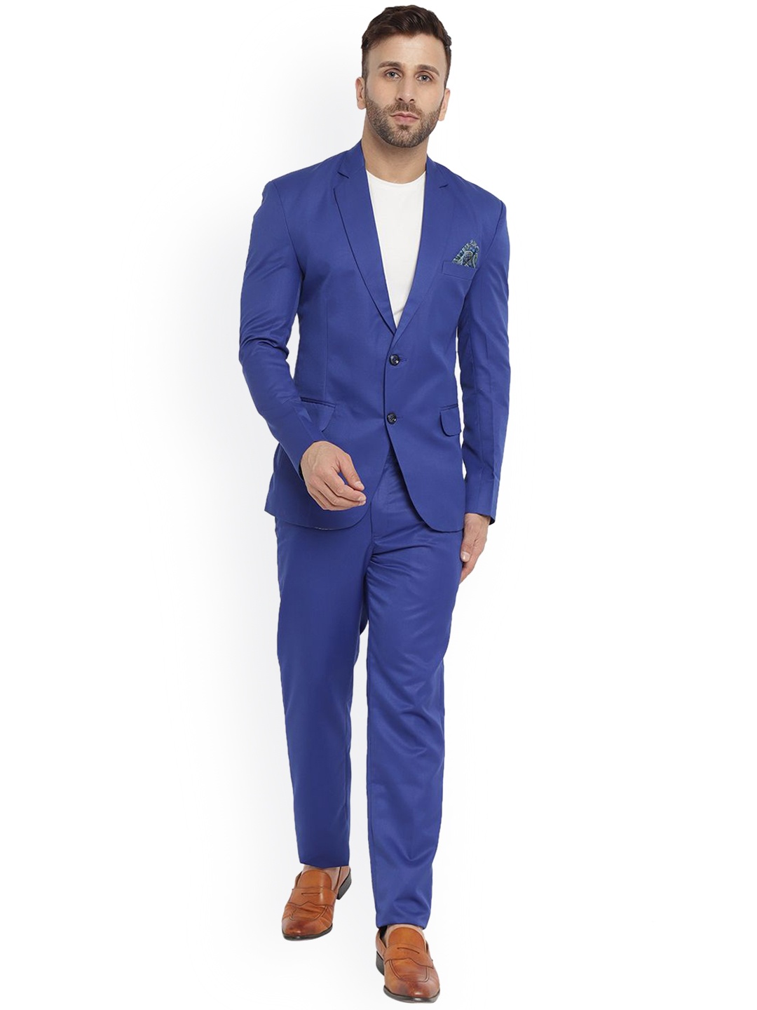 

REFULGENT Men 2-Piece Single-Breasted Suits Set, Blue