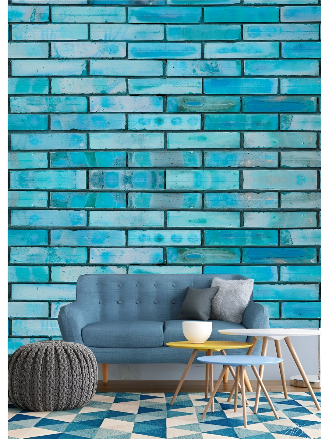 

Aura Blue & Black 3D Printed Self Adhesive Wall Sticker