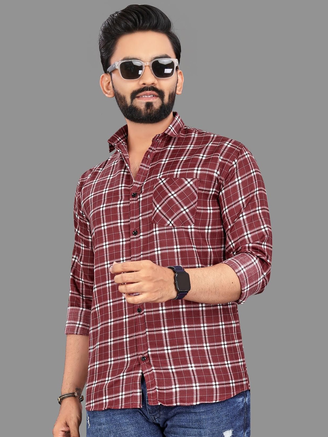 

ADWYN PETER Men Opaque Checked Casual Shirt, Multi
