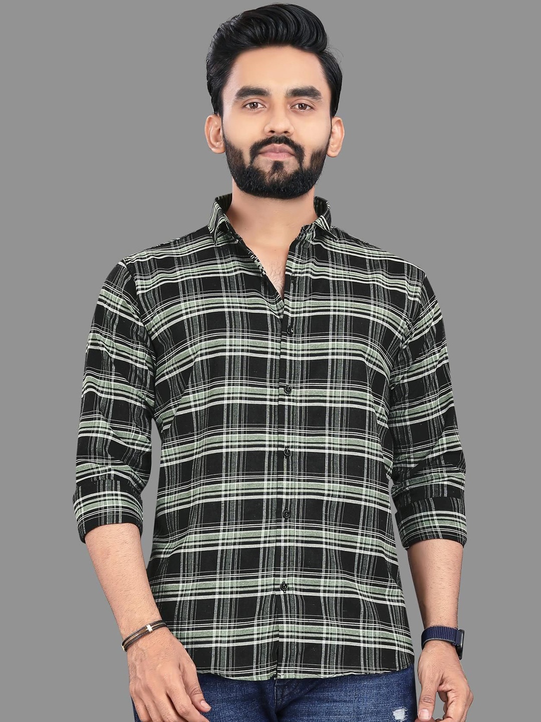 

ADWYN PETER Men Tartan Checks Opaque Checked Casual Shirt, Multi