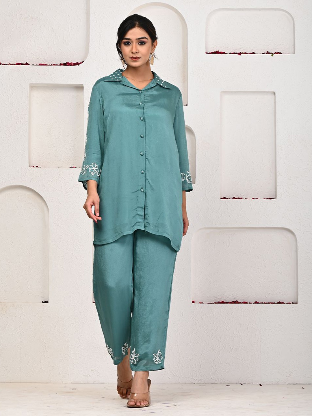 

ARAVALII Shirt & Trousers Co-Ords Set, Blue