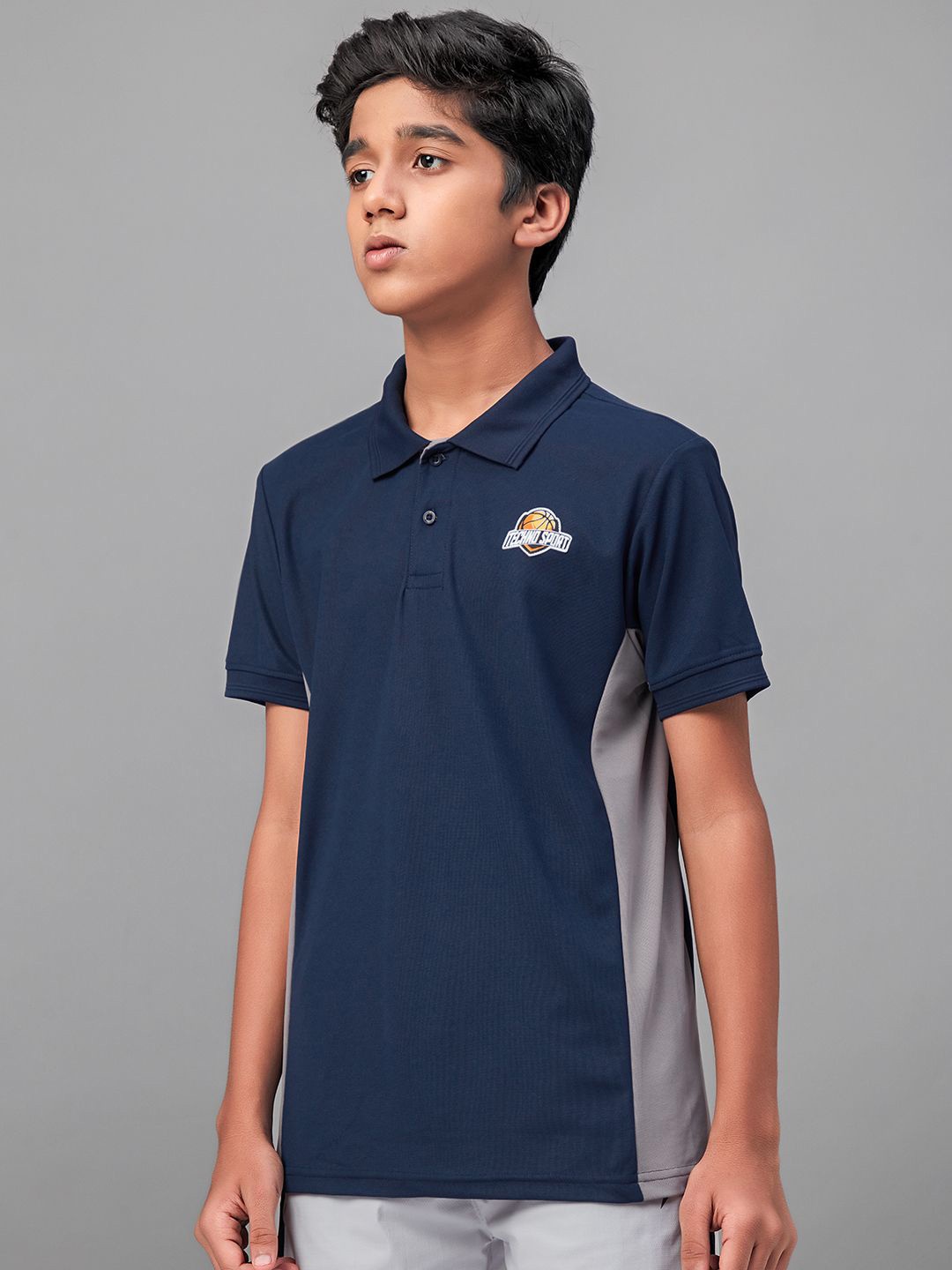 

Technosport Boys Sports Polo Collar UPF50 Slim Fit T-shirt, Navy blue