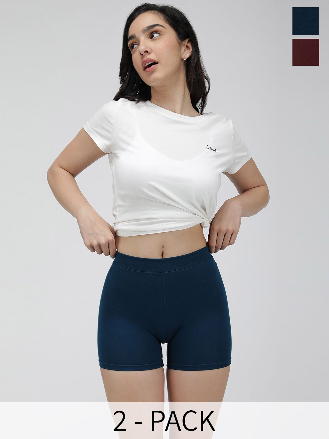 

AMUL COMFY Pure Cotton Boy Shorts Briefs AC-SKI-SH-CA-NY-80-2P, Blue