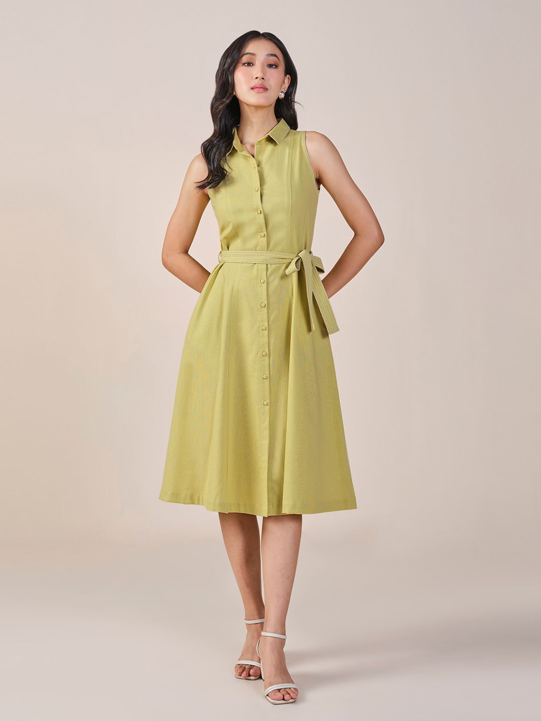 

AND Shirt Midi Dress, Yellow