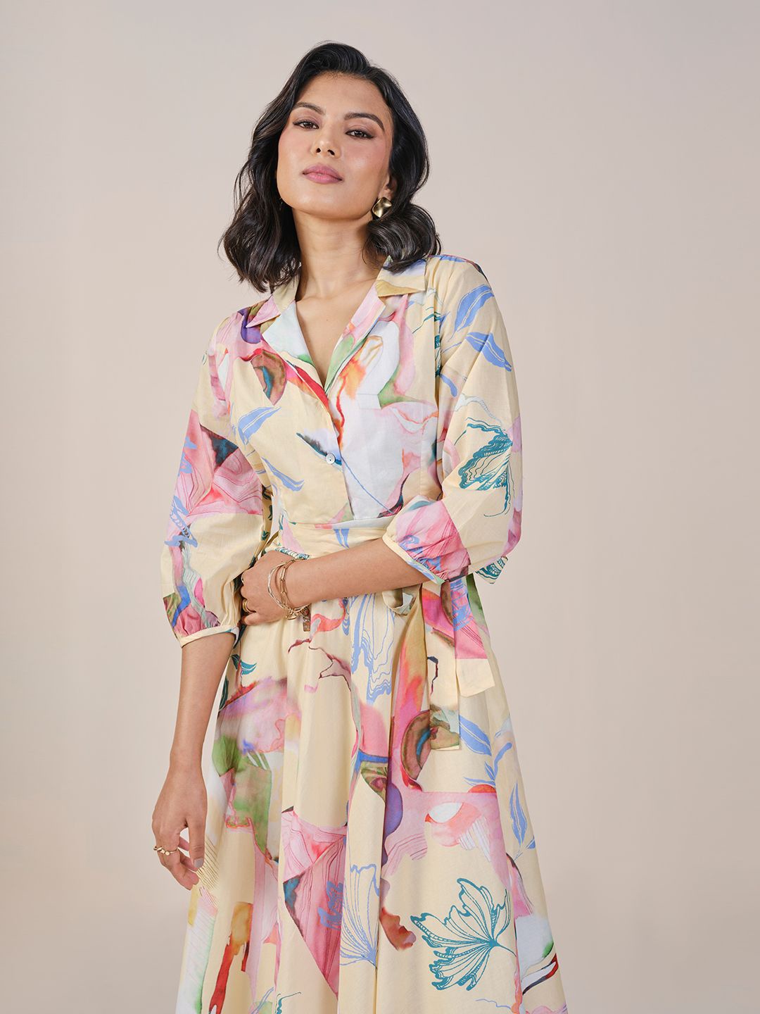 

AND Floral Print Midi Dress, Multi