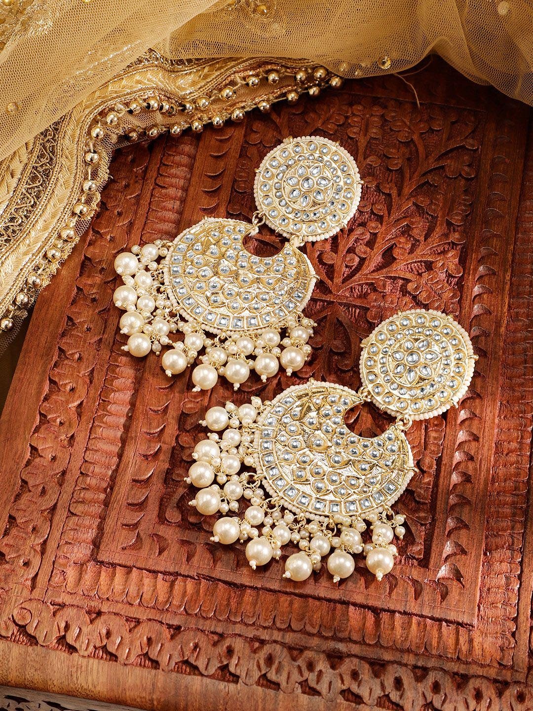 

Priyaasi Women Contemporary Chandbalis Earrings, White