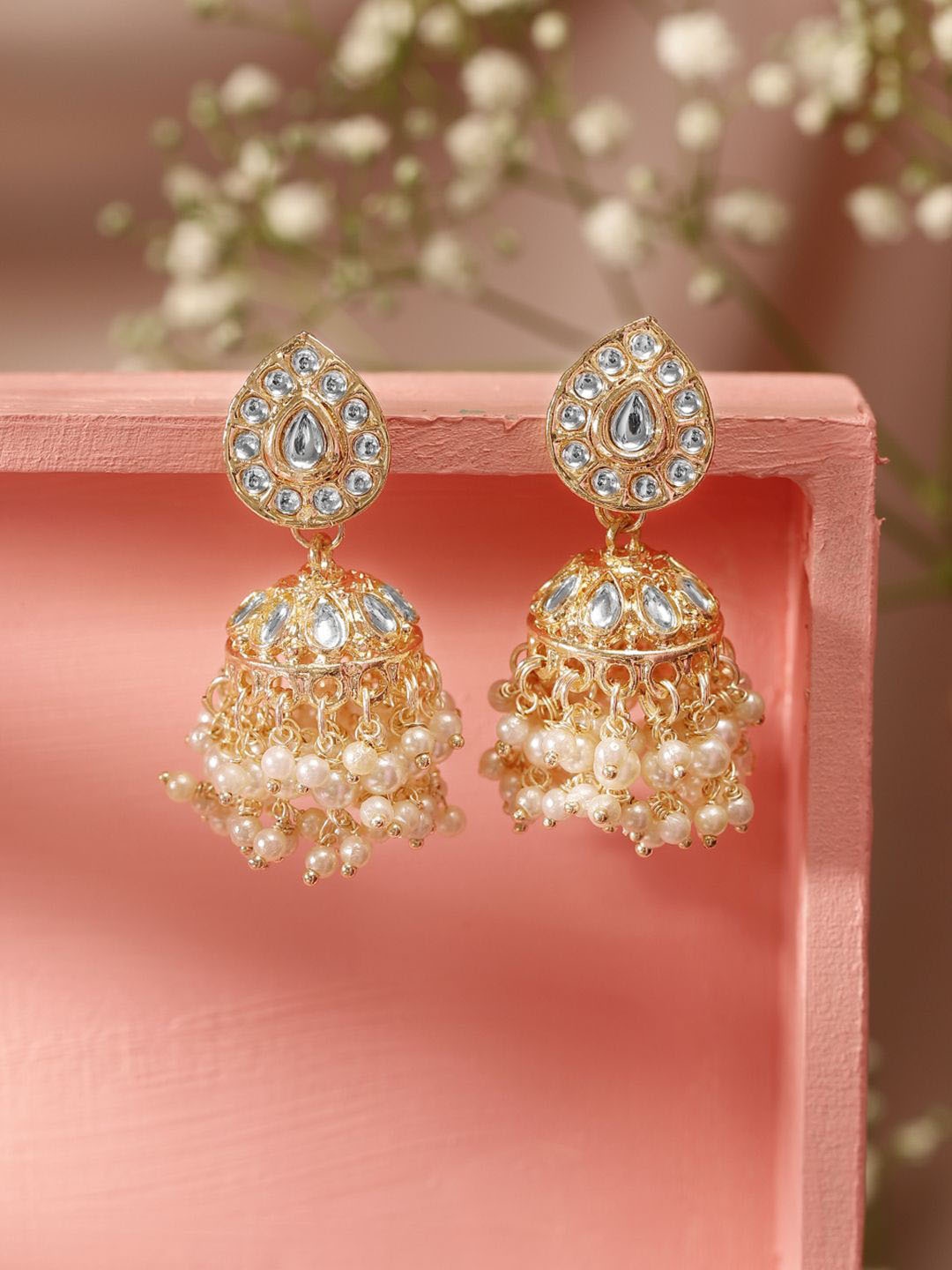 

Priyaasi Women Contemporary Jhumkas Earrings, Gold